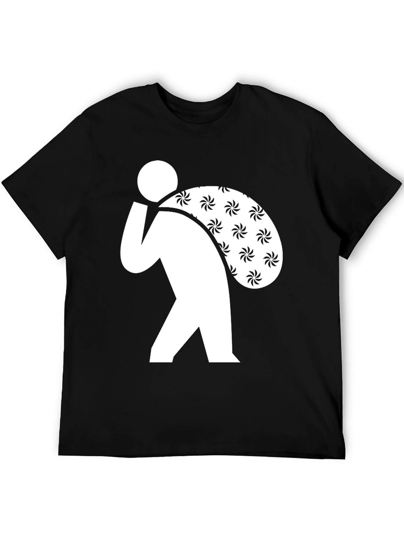 Black Novelty Thief Swirls Sack T-Shirt view 5