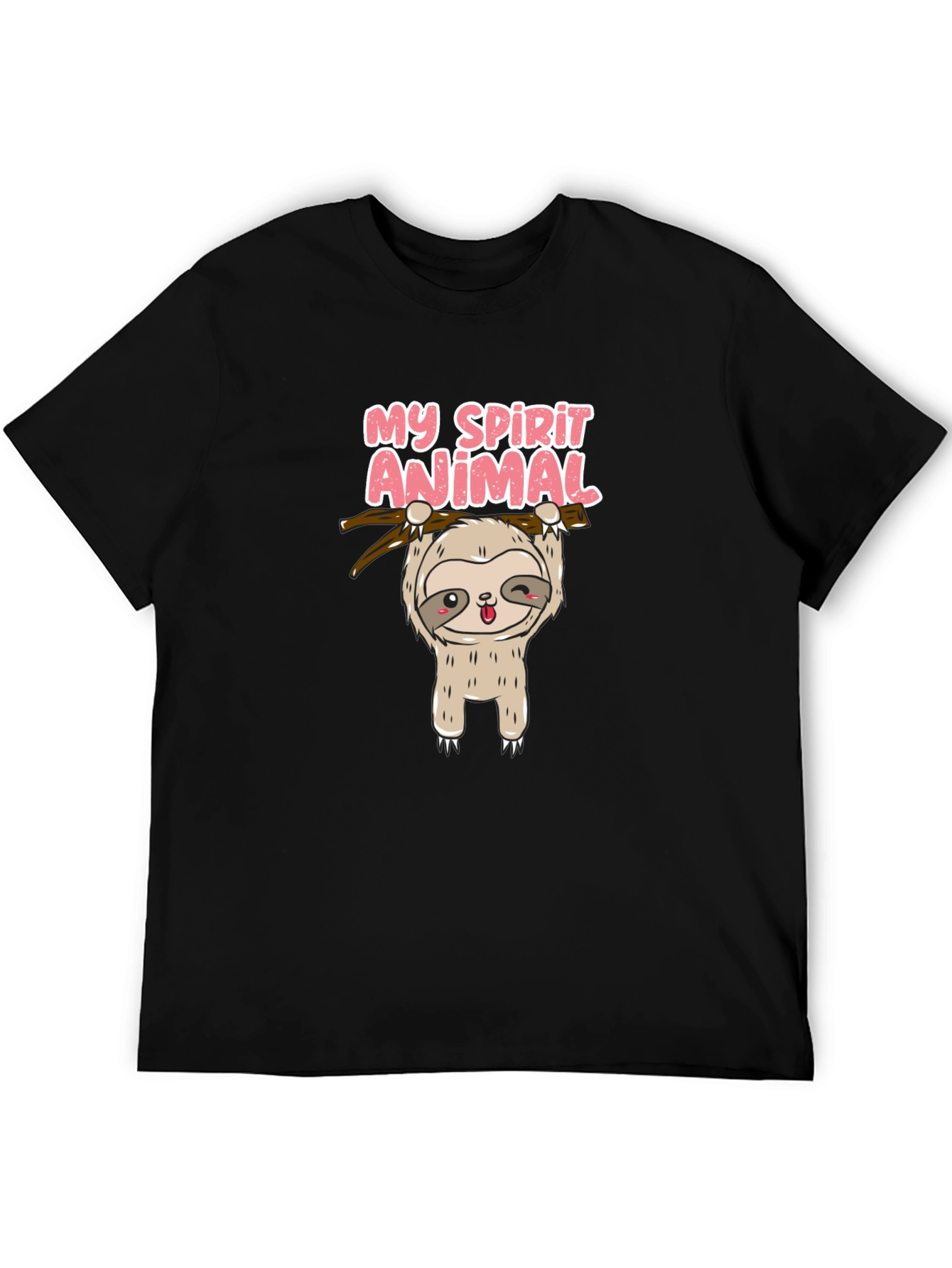 Black Cute Sloth My Spirit Animal Graphic T-Shirt view 5