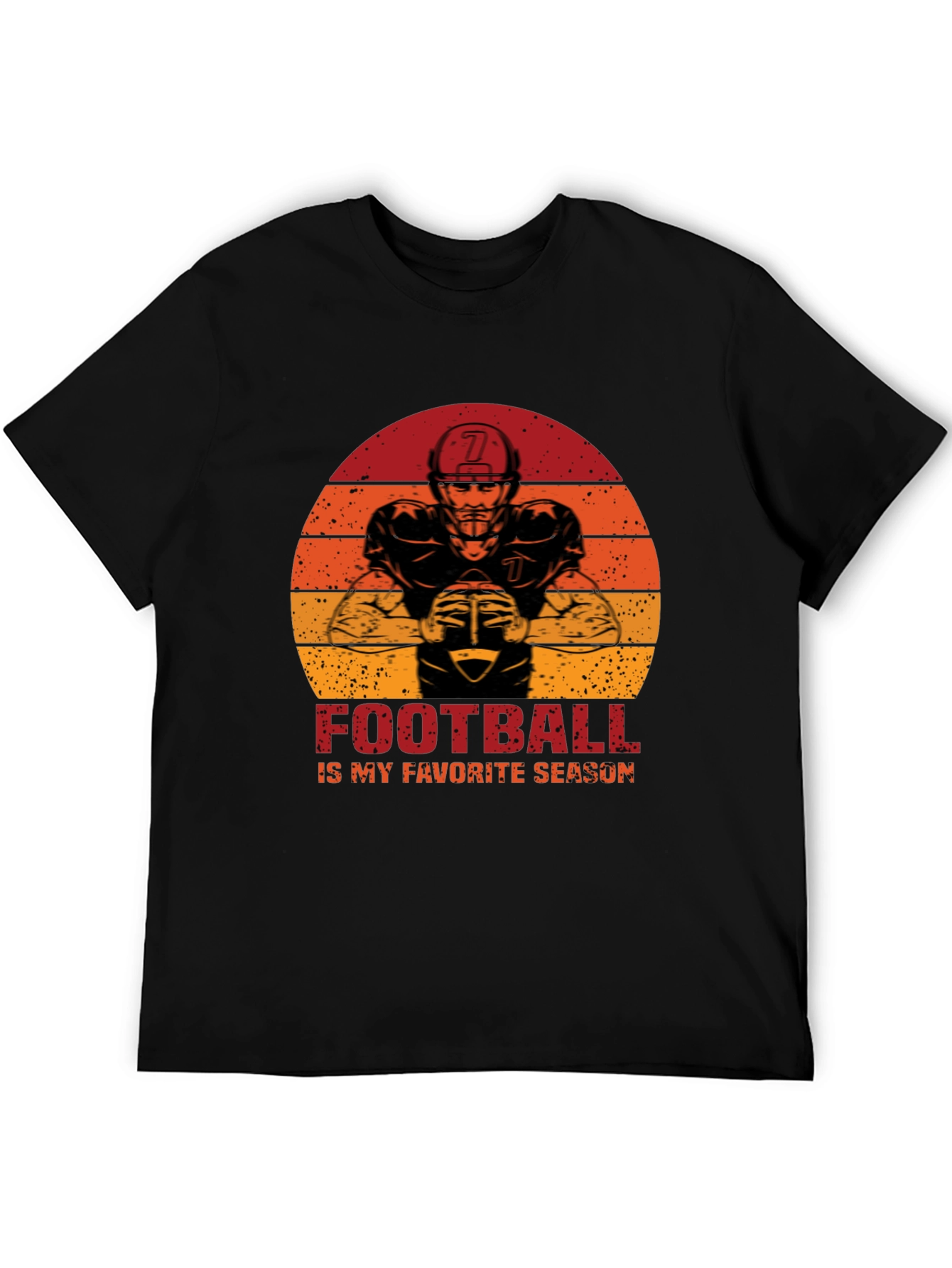 Black Football Is My Favorite Season Graphic T-Shirt view 5