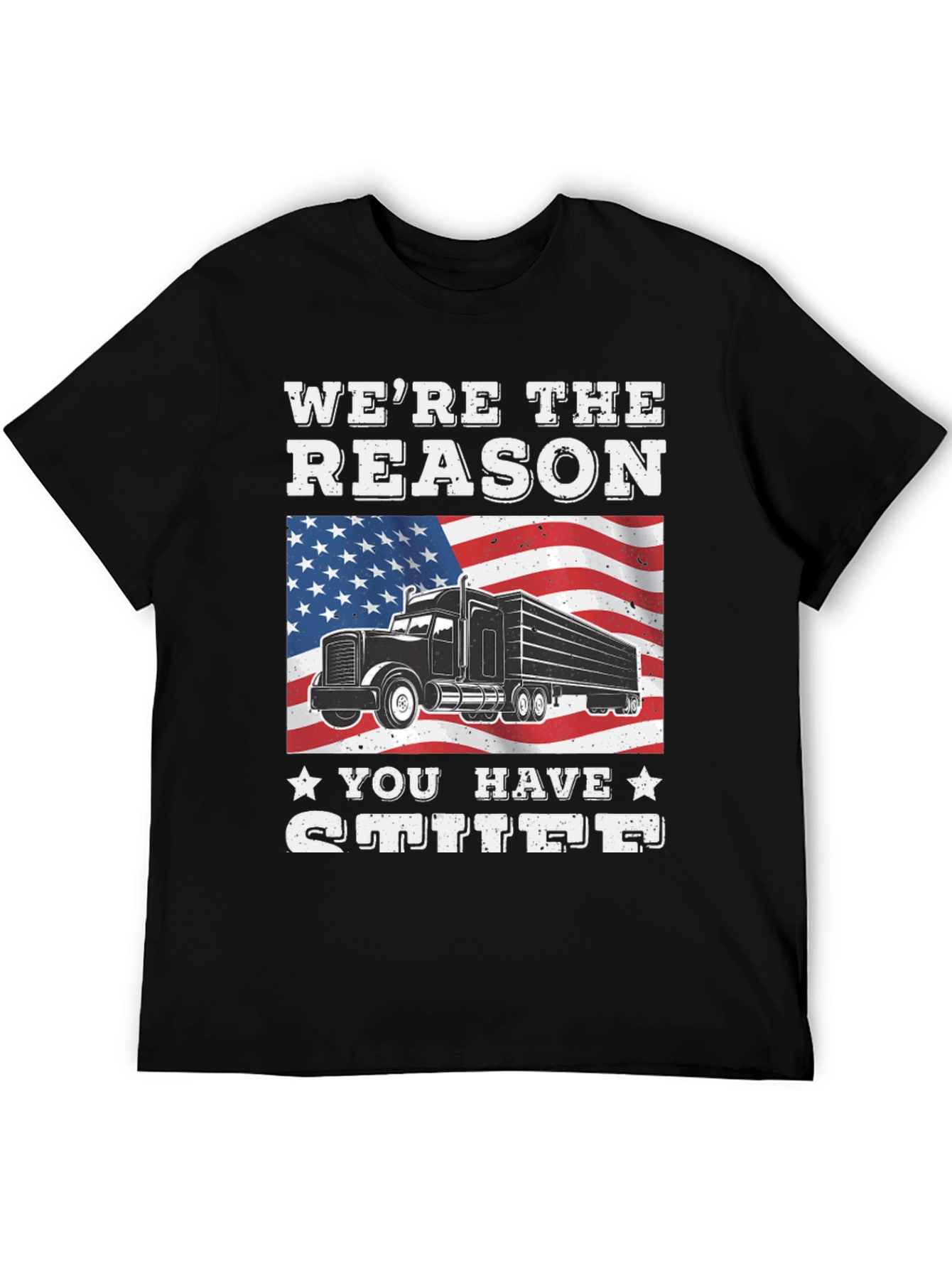 Black We're the Reason You Have Stuff T-Shirt view 5