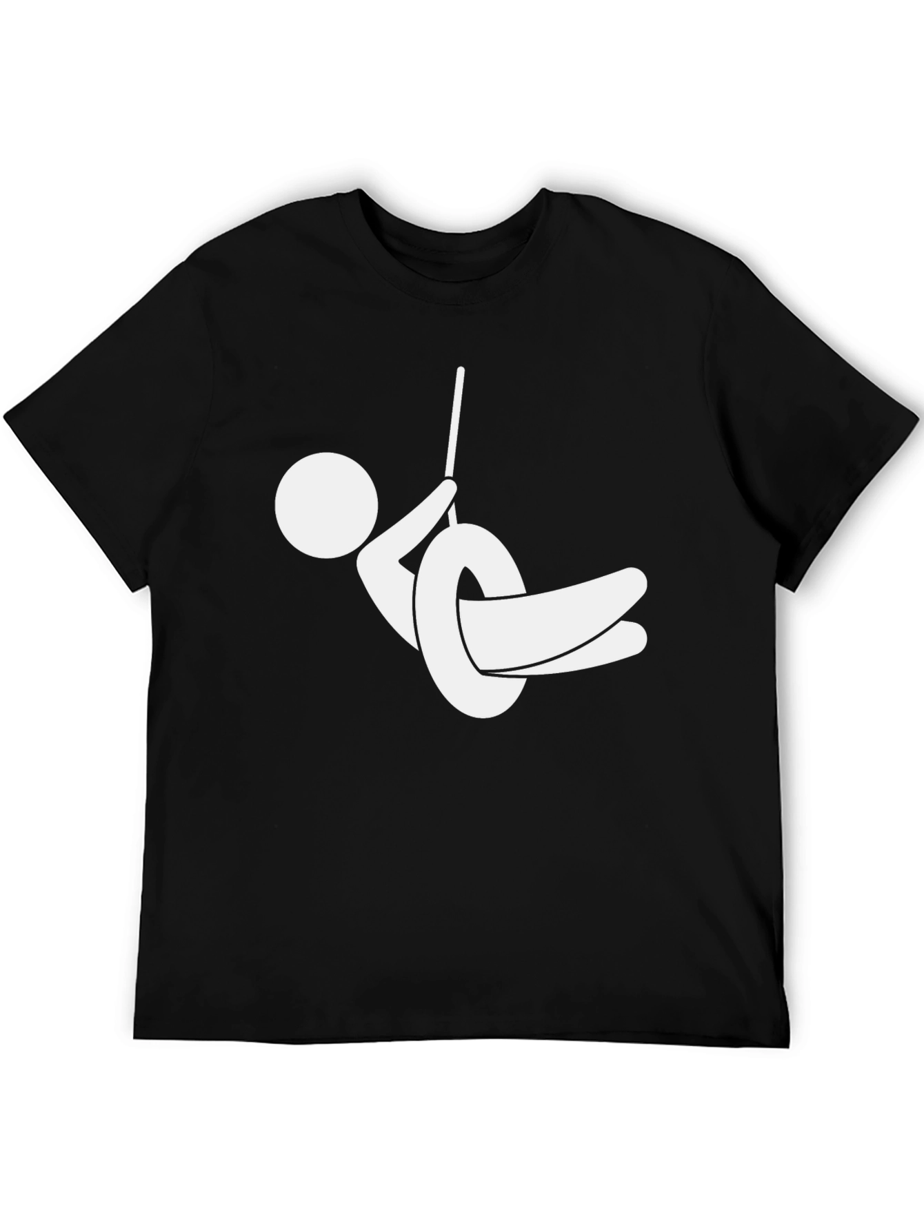 Black Stick Figure Tire Swing Graphic Tee - Black view 5