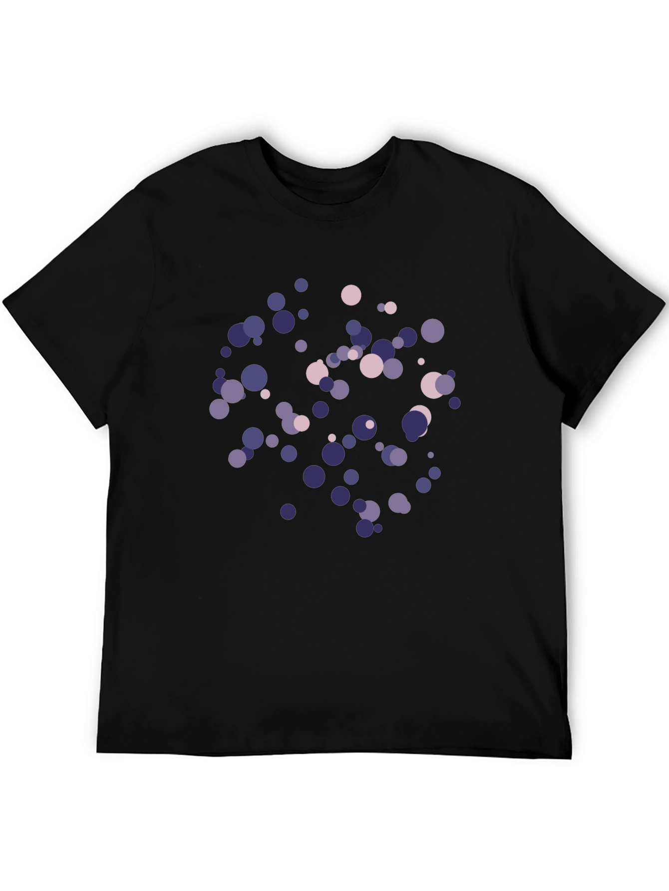 Black Abstract Polka Dot Print Black T-Shirt view 5