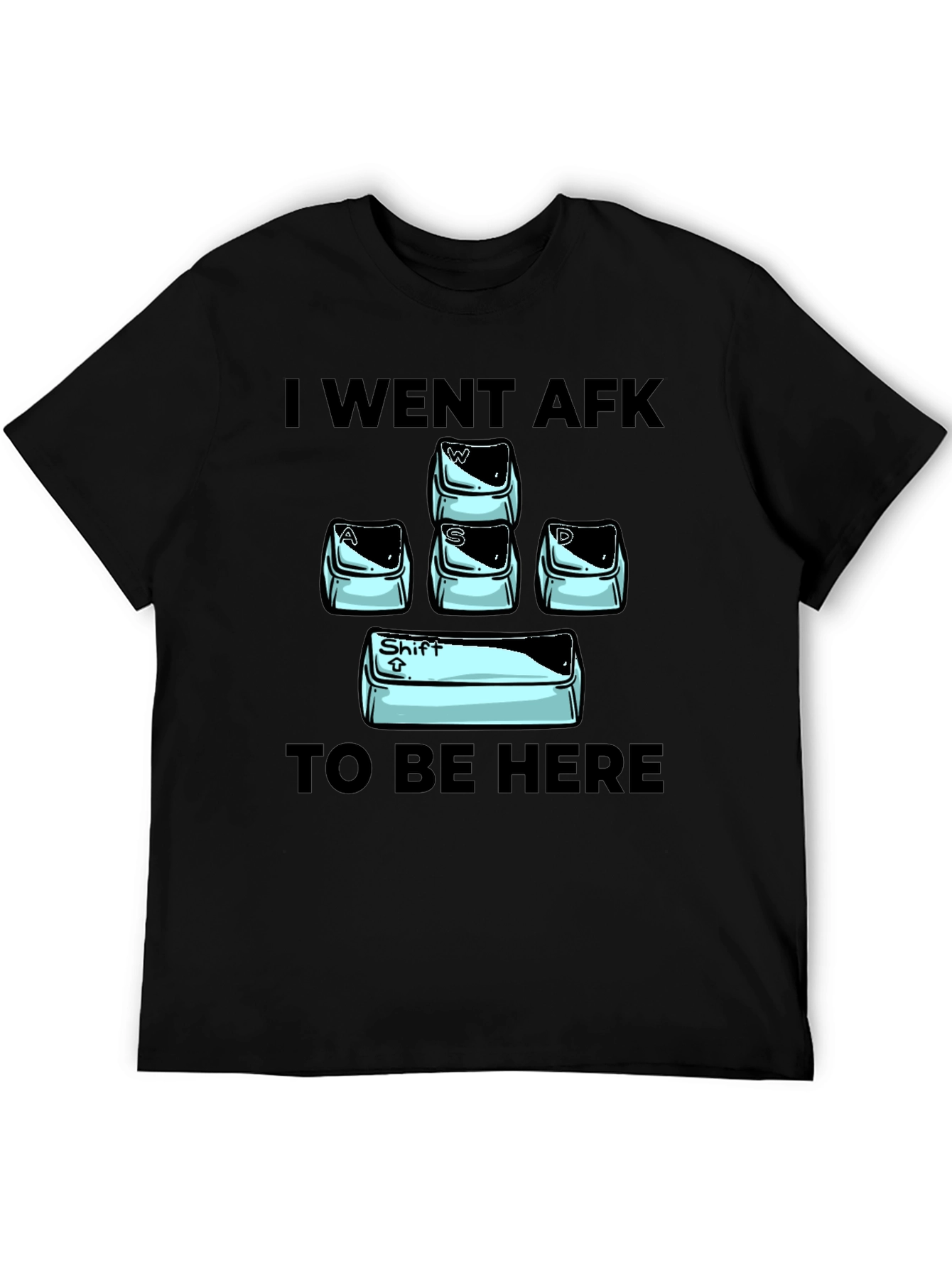 Black Gamer 'I Went AFK' Black Graphic T-Shirt view 5
