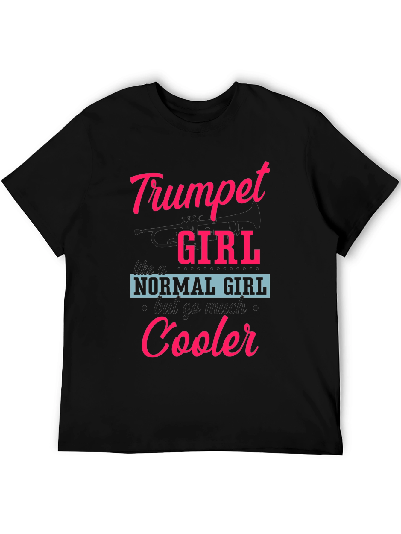 Black Trumpet Girl T-Shirt - Cooler Than Normal! view 5