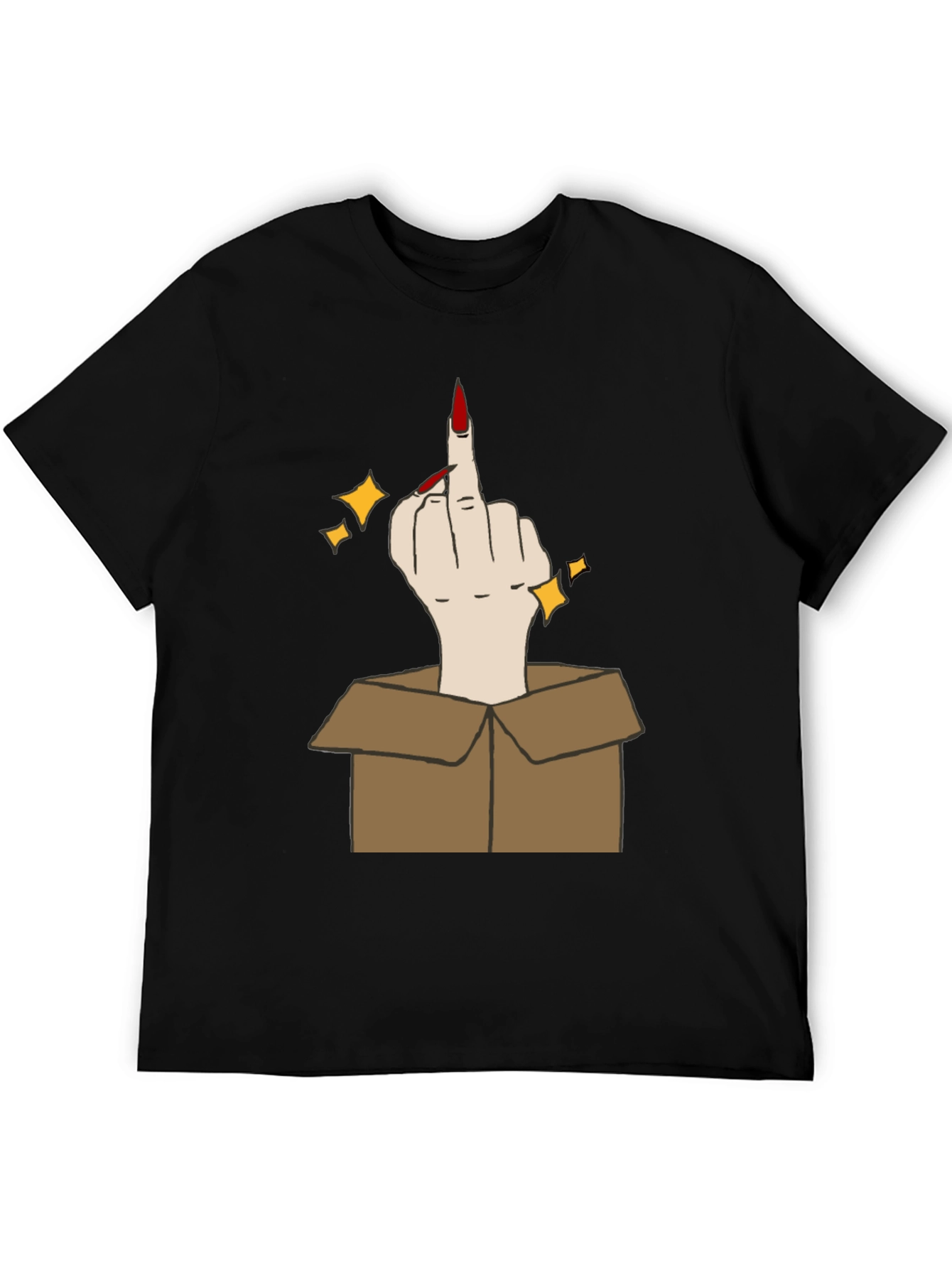 Black Middle Finger in a Box Graphic Tee view 5