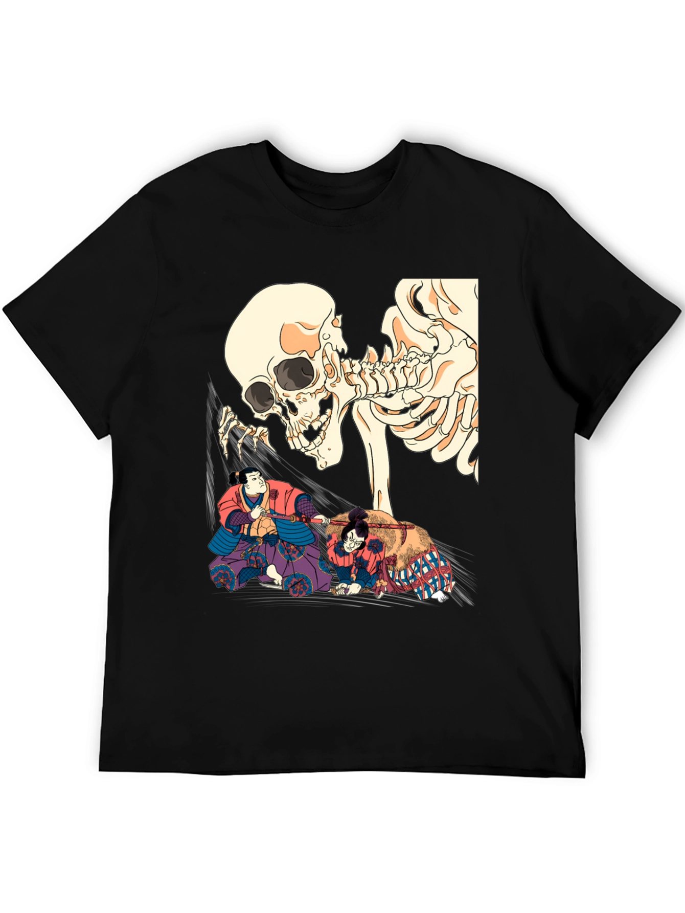 Black Skull & Sumo Wrestler Graphic T-Shirt view 5