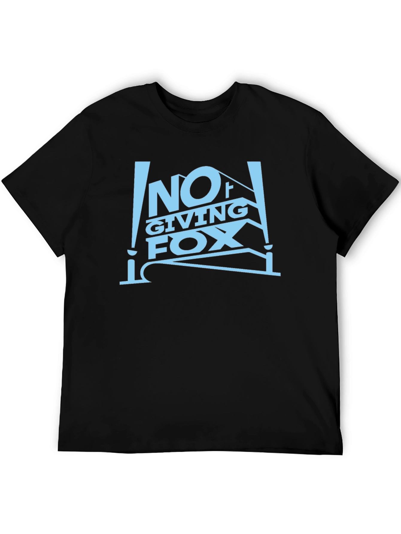 Black No Giving Fox Black Graphic Tee Novelty T-Shirt view 5
