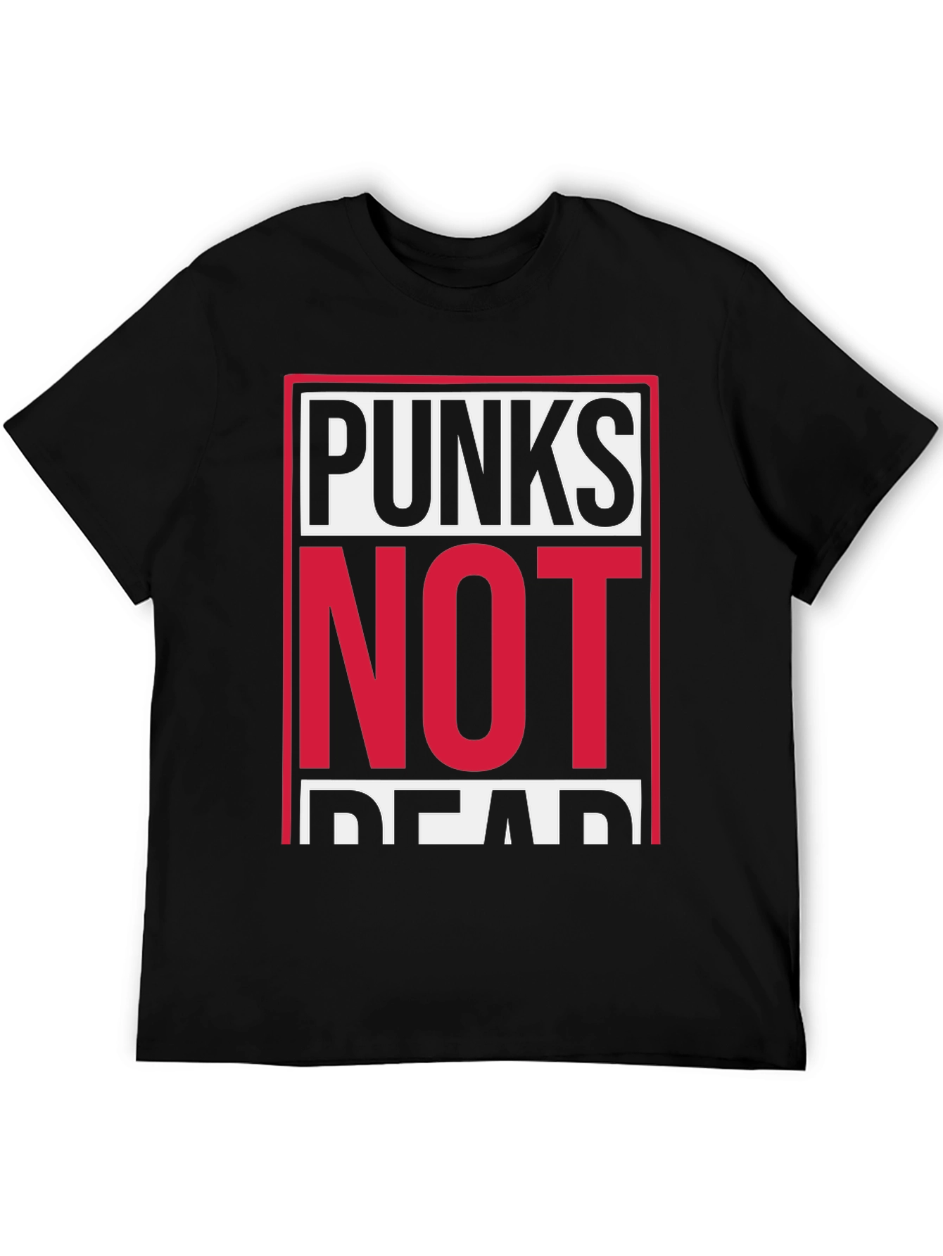 Black Punks Not Dead Graphic Tee - Black Cotton T-Shirt view 5