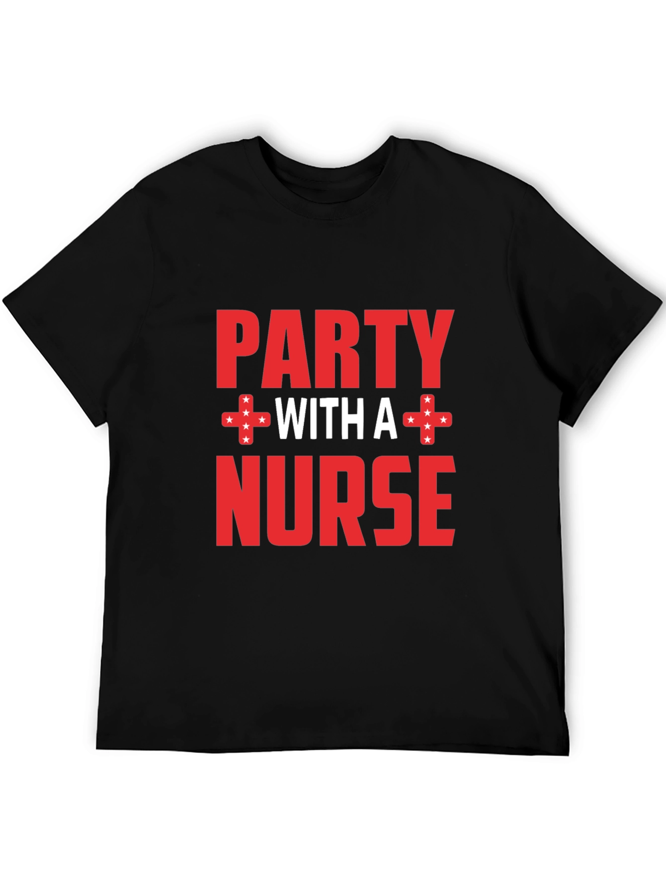 Black Party With a Nurse T-Shirt, Novelty Graphic Tee view 5
