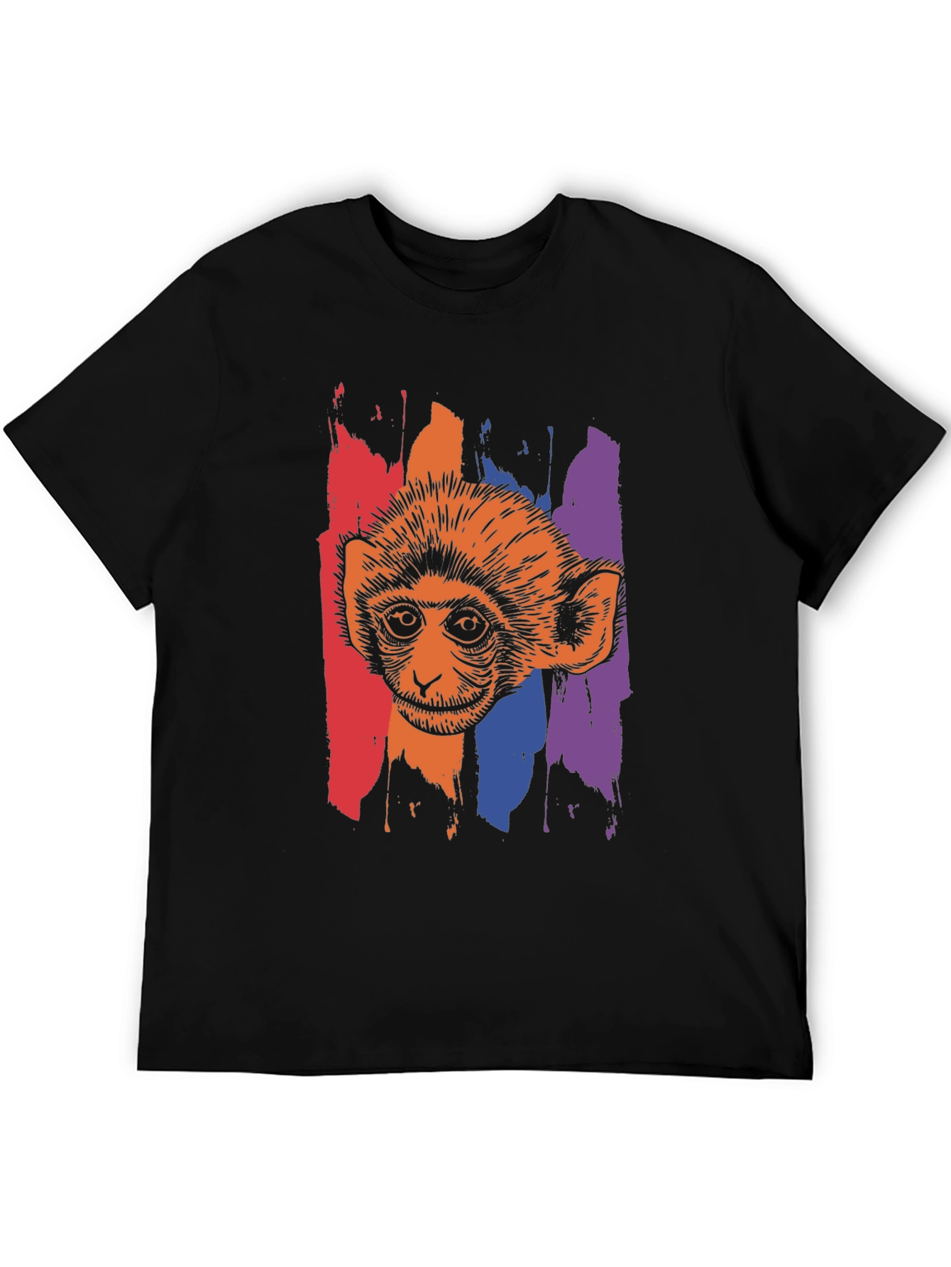 Black Monkey Graphic Print Black T-Shirt view 5