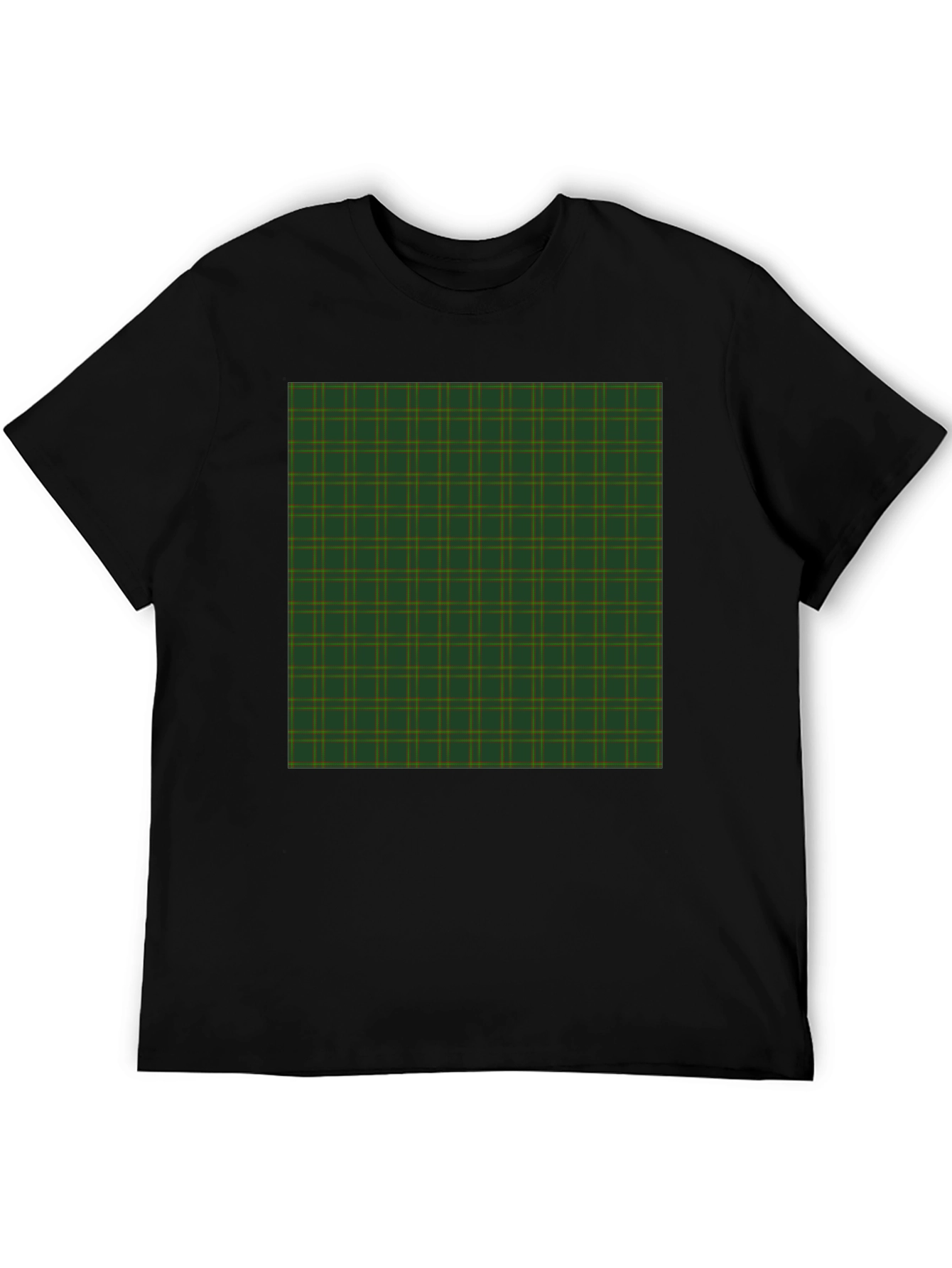 Black Plaid Pattern Graphic Tee - Black view 5