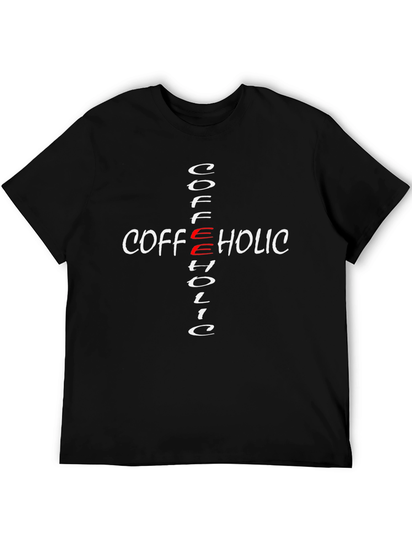 Black Coffeeholic Cross Graphic T-Shirt - Casual Style view 5