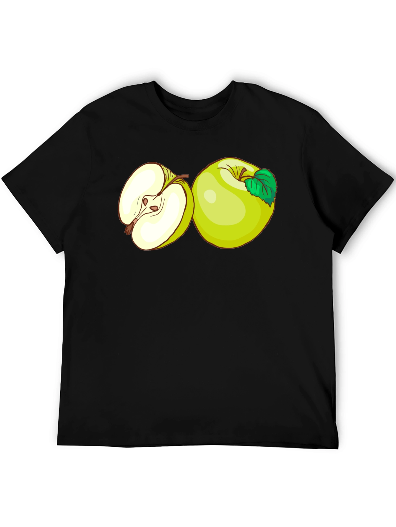 Black Apple Graphic Black T-Shirt view 5