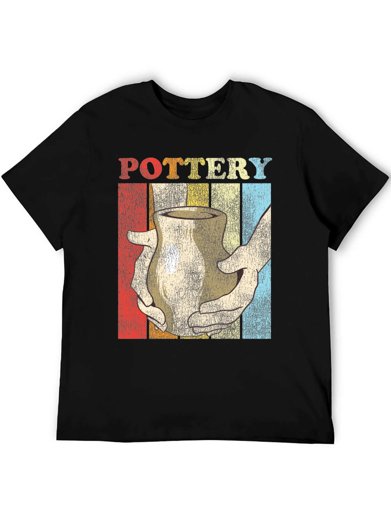 Black Retro Pottery T-Shirt - Vintage Style Ceramic Art Tee view 5