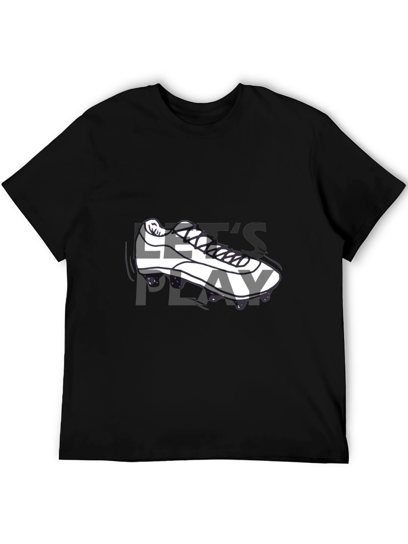 Black Let's Play T-Shirt: Sporty Shoe Graphic Tee view 5