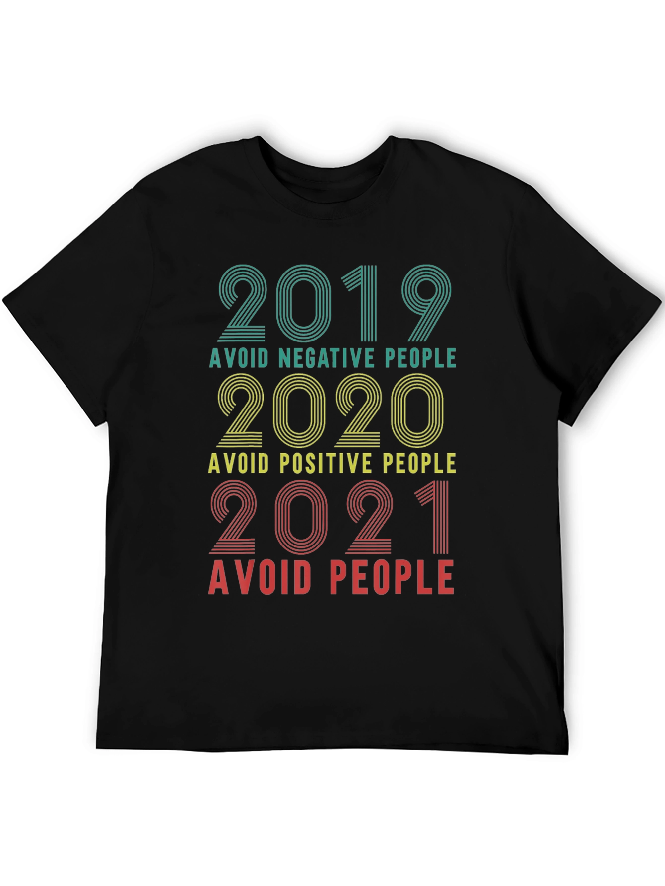 Black Avoid People T-Shirt Funny Year Sarcastic Novelty Tee view 5