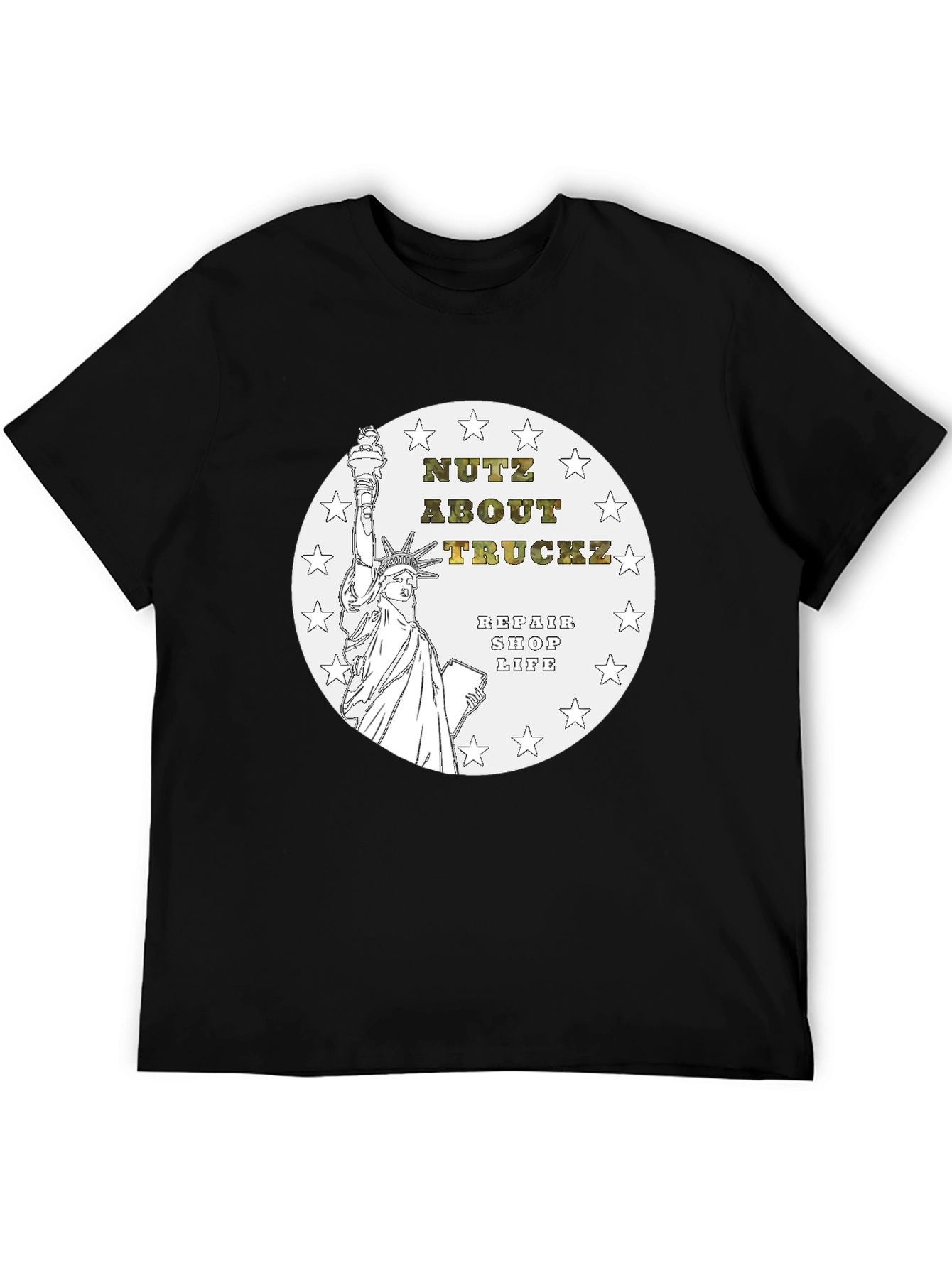 Black Nutz About Truckz Repair Shop Life T-Shirt view 5