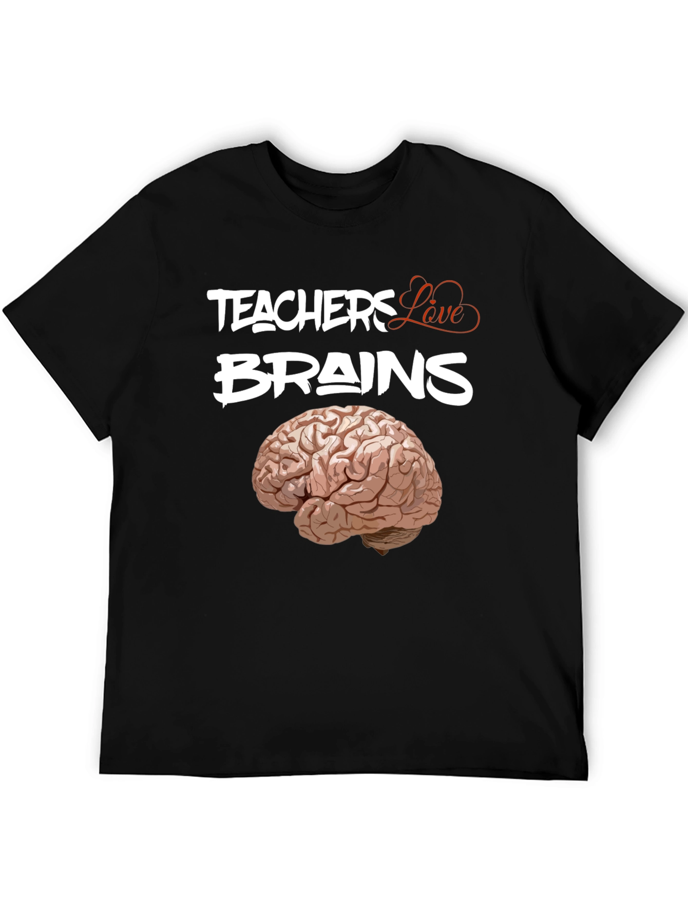 Black Teachers Love Brains Graphic T-Shirt view 5