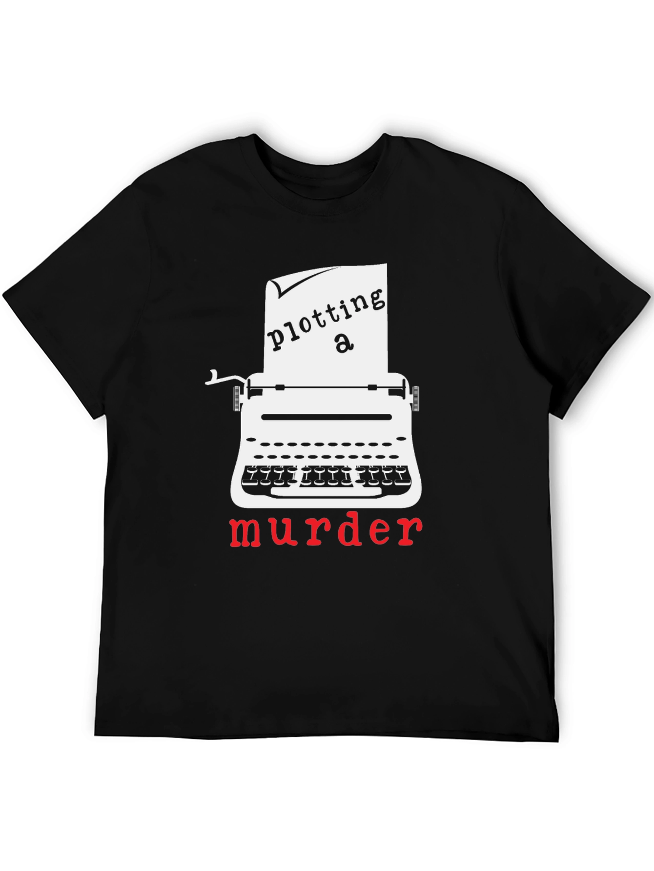 Black Plotting a Murder T-Shirt - Novelty Graphic Tee view 5