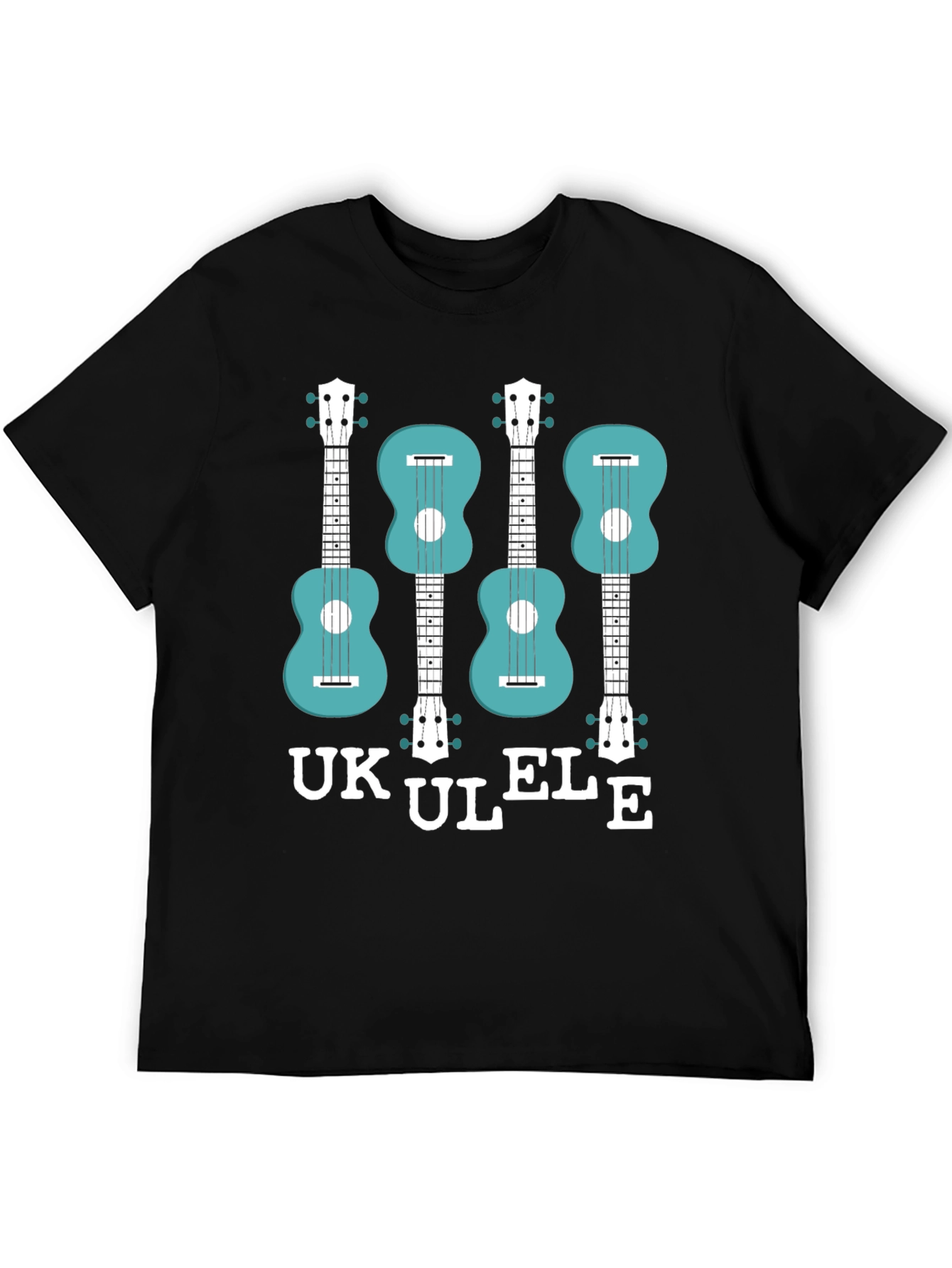 Black Ukulele Graphic T-Shirt - Musical Instrument Tee view 5