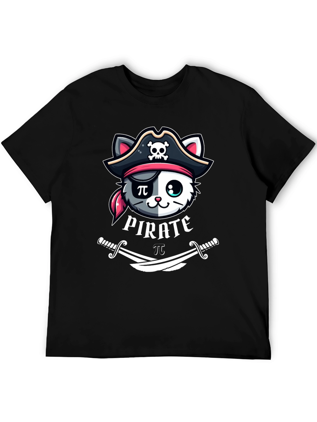 Black Pirate Cat T-Shirt - Funny Cartoon Tee view 5