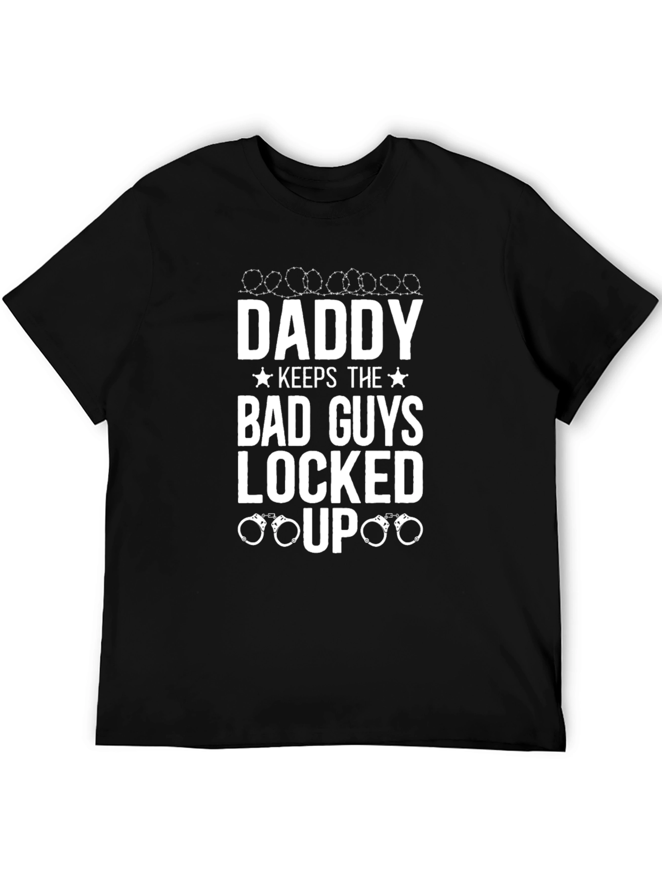 Black Daddy Keeps the Bad Guys Locked Up T-Shirt view 5