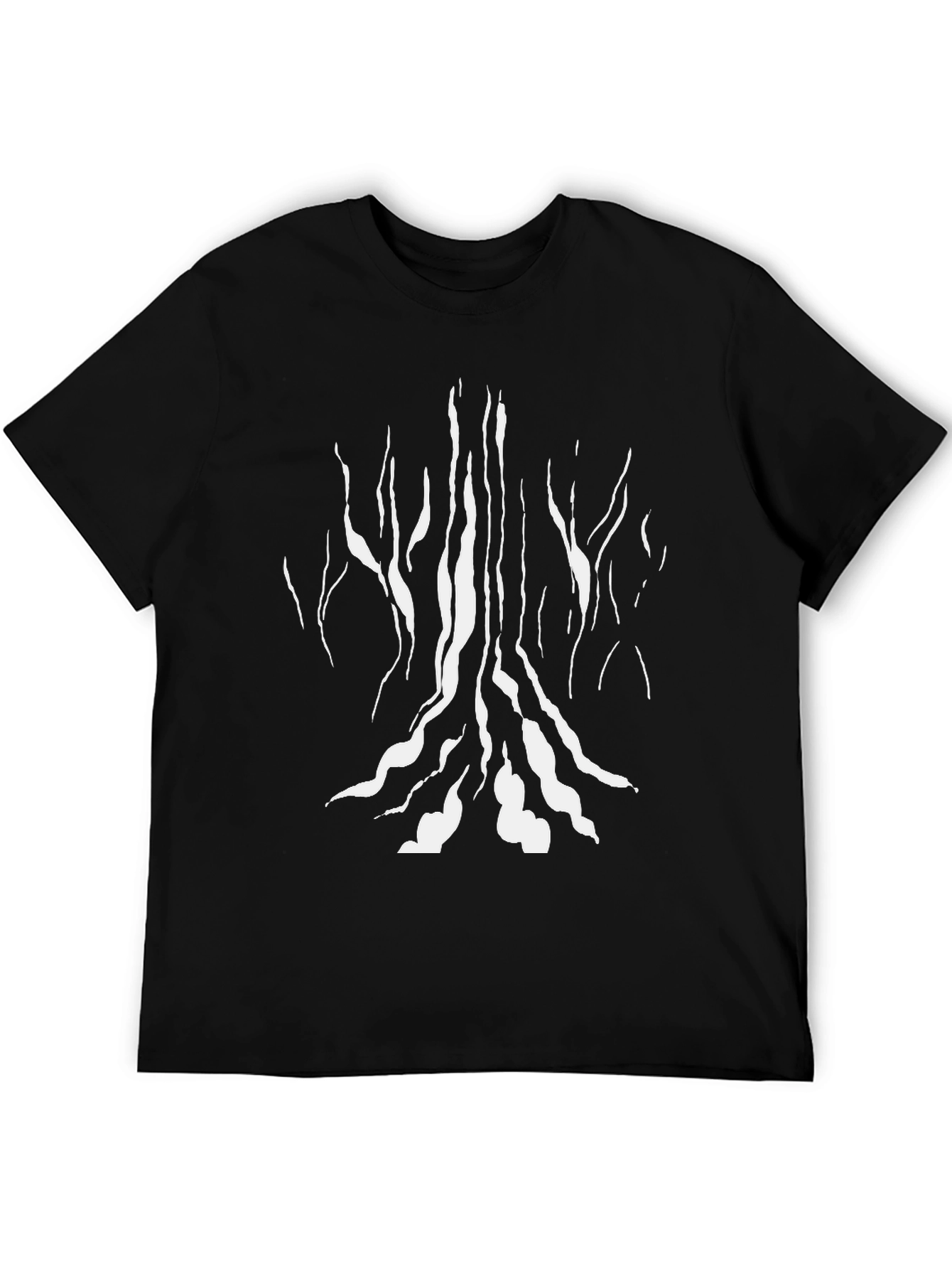 Black Abstract Tree Design Black T-Shirt view 5
