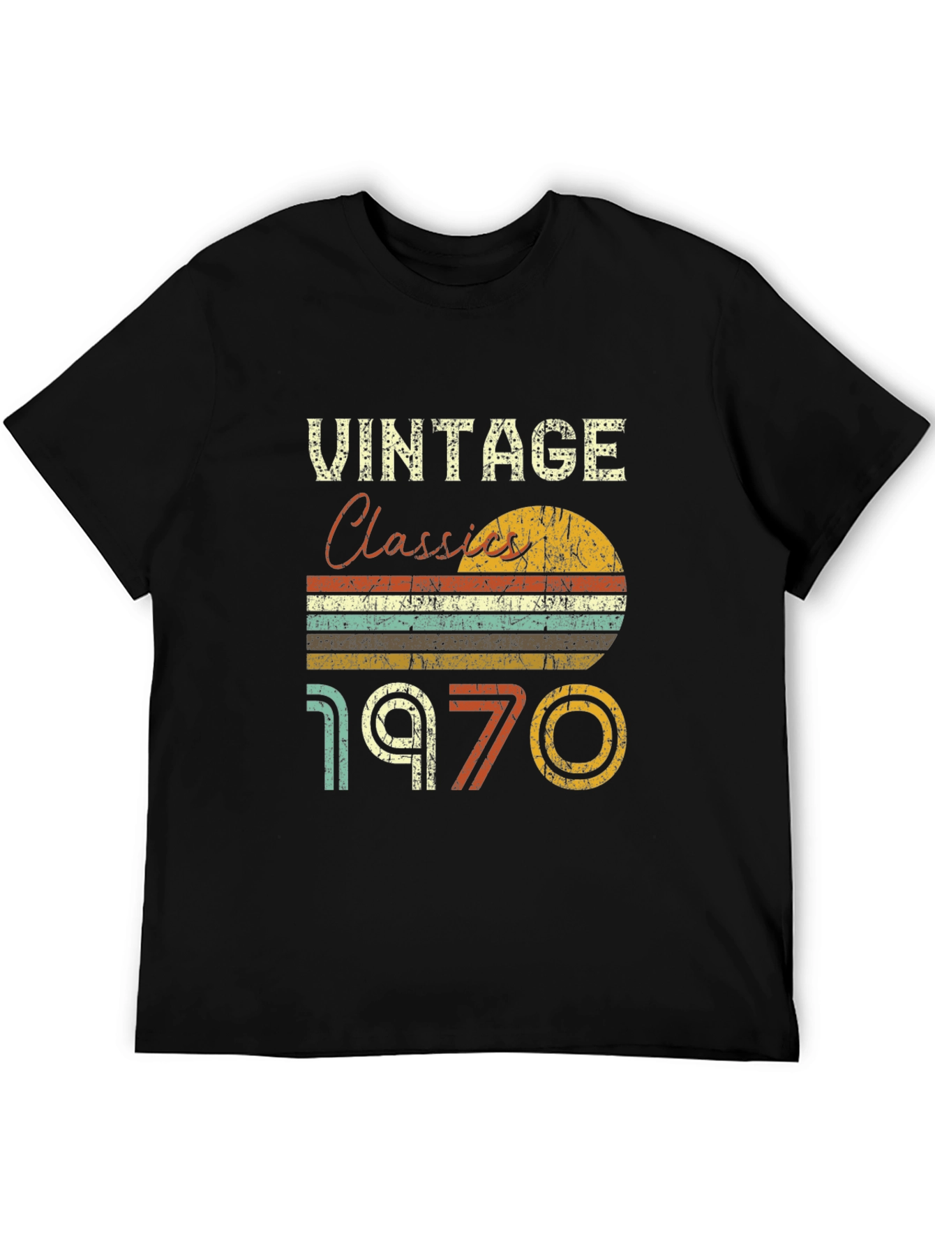 Black Vintage Classics 1970 Retro T-Shirt view 5