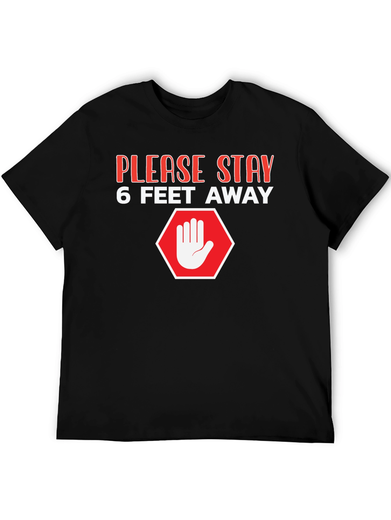 Black Stay Away Graphic Tee - Social Distancing T-Shirt view 5