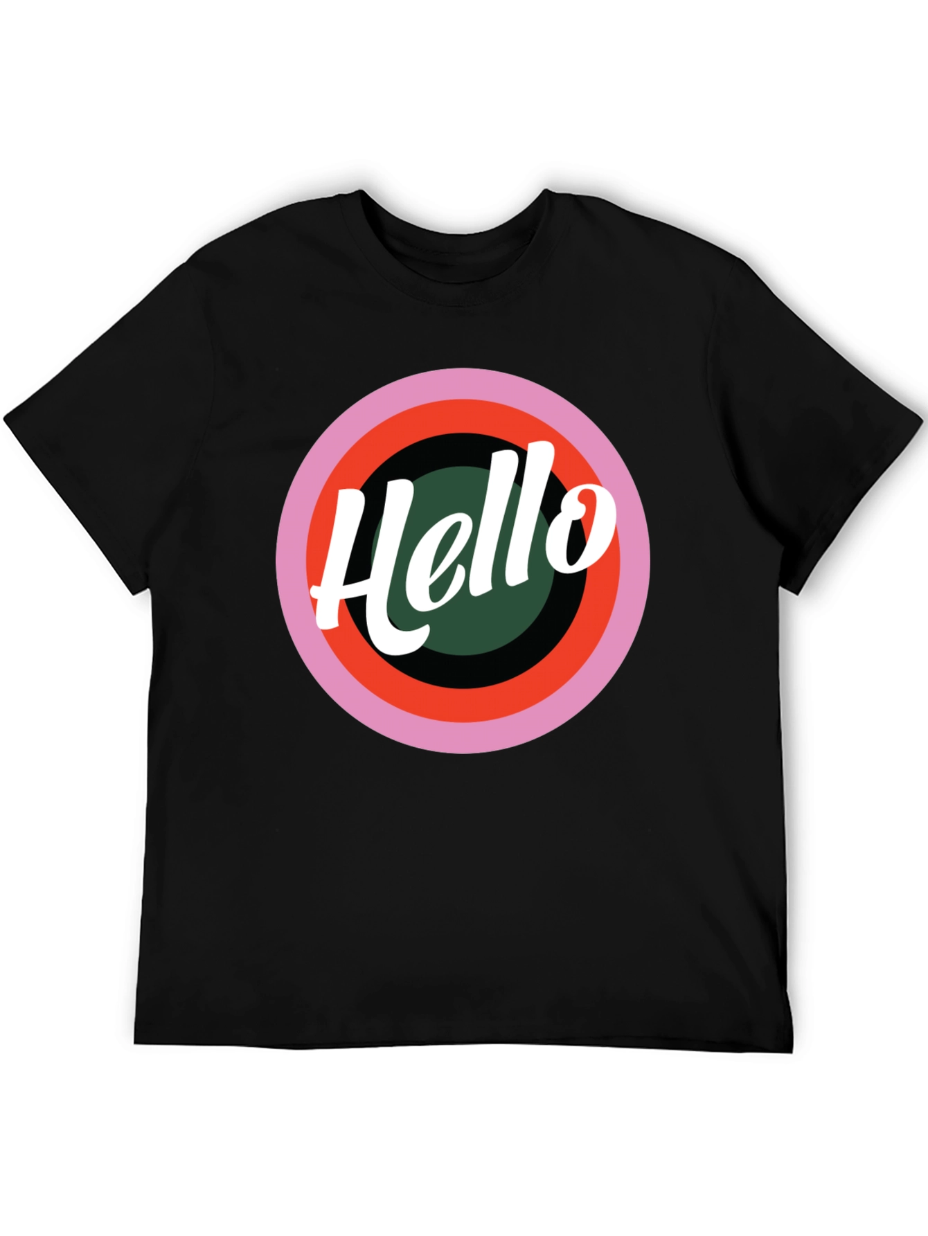 Black Hello Retro Graphic Tee - Stylish Casual T-Shirt view 5