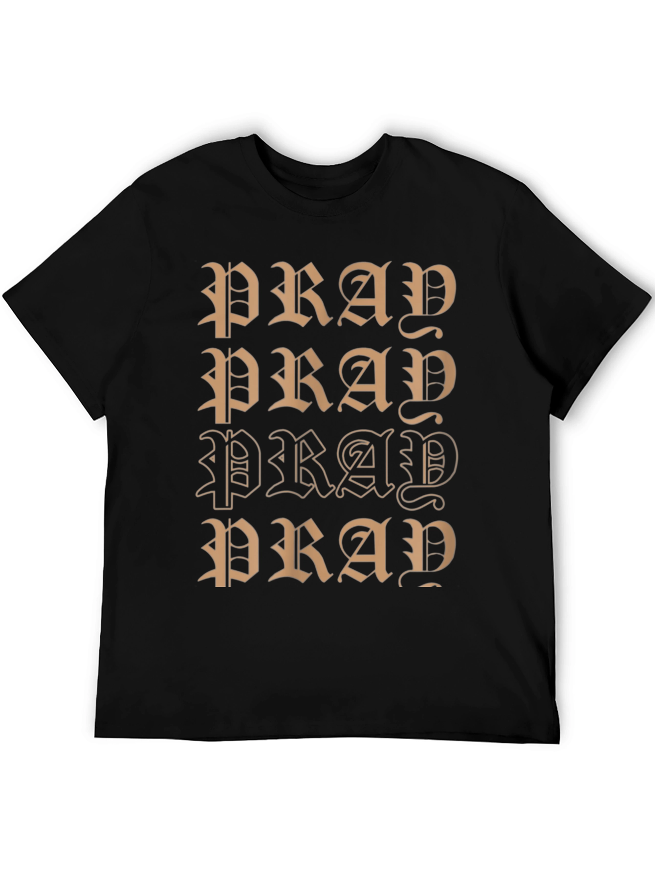 Black Pray Graphic Black T-Shirt view 5