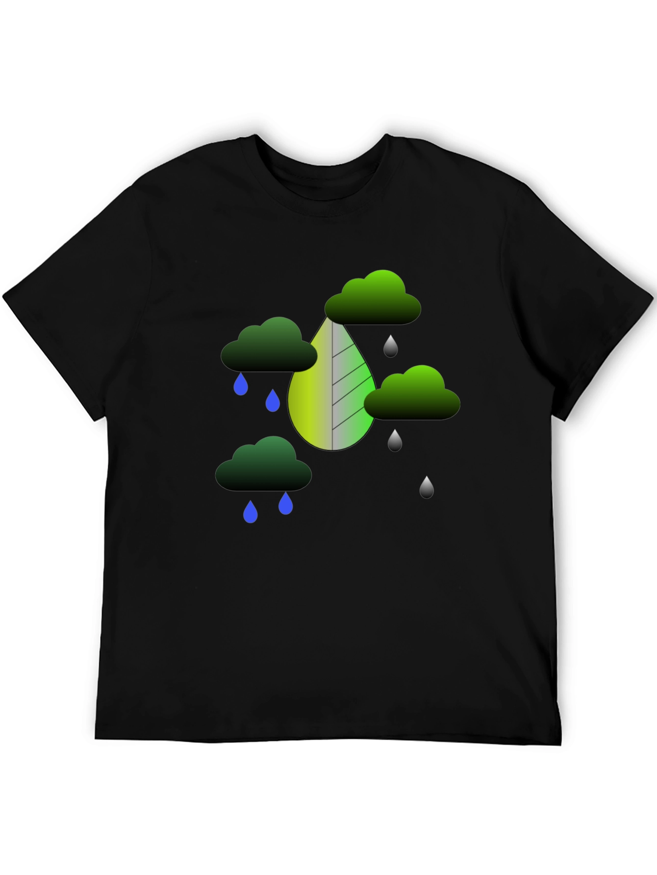 Black Nature-Inspired Graphic Tee view 5