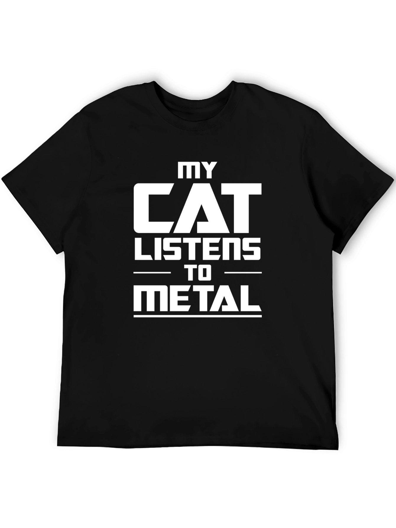 Black My Cat Listens to Metal T-Shirt view 5