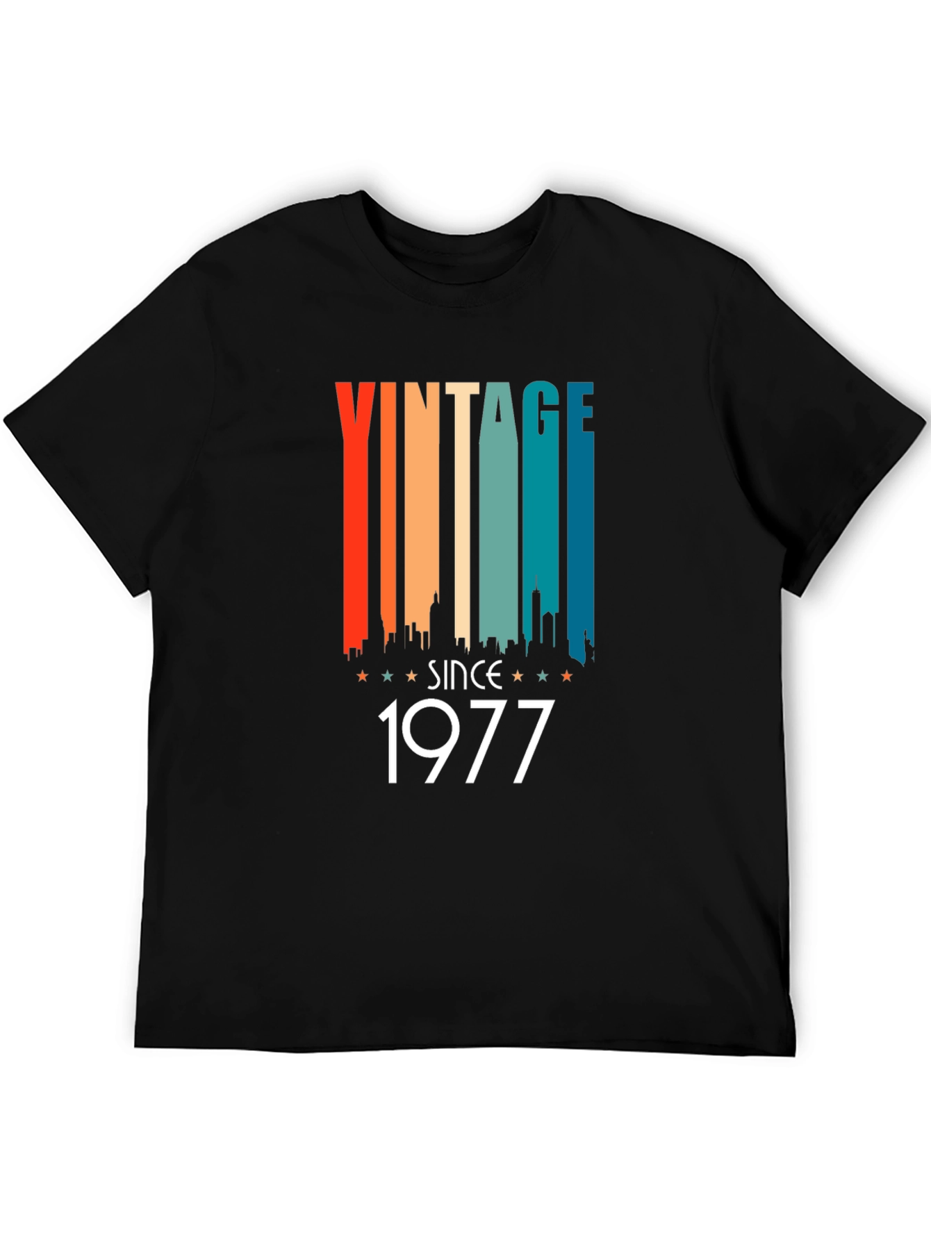 Black Vintage Since 1977 Retro Style T-Shirt view 5