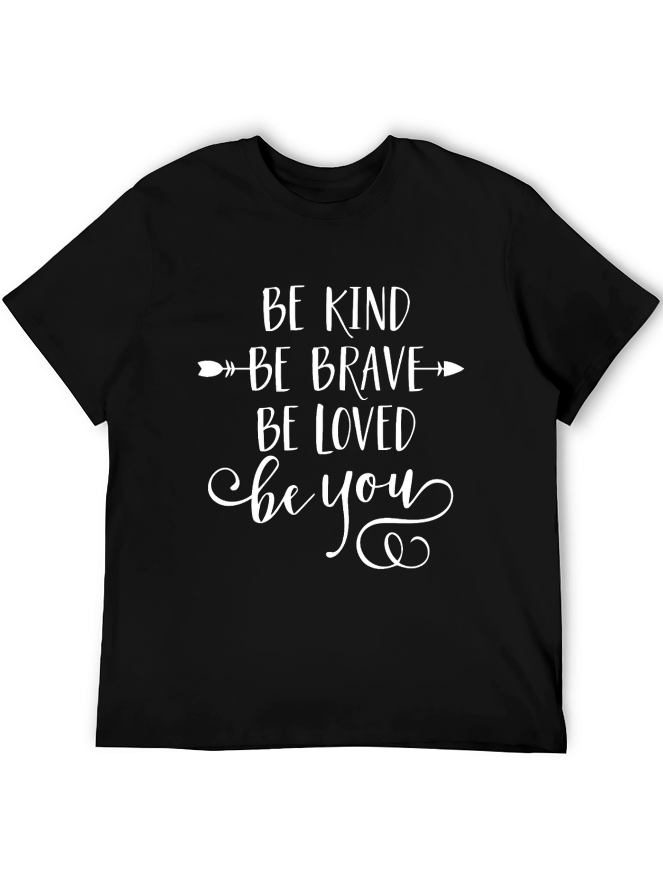 Black Be Kind Brave Loved You Black Graphic Tee view 5