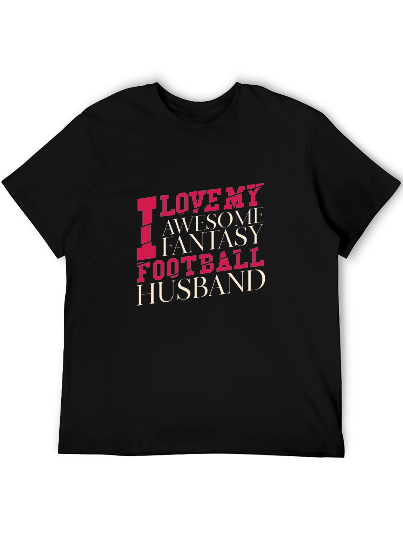 Black Funny Football Husband T-Shirt view 5