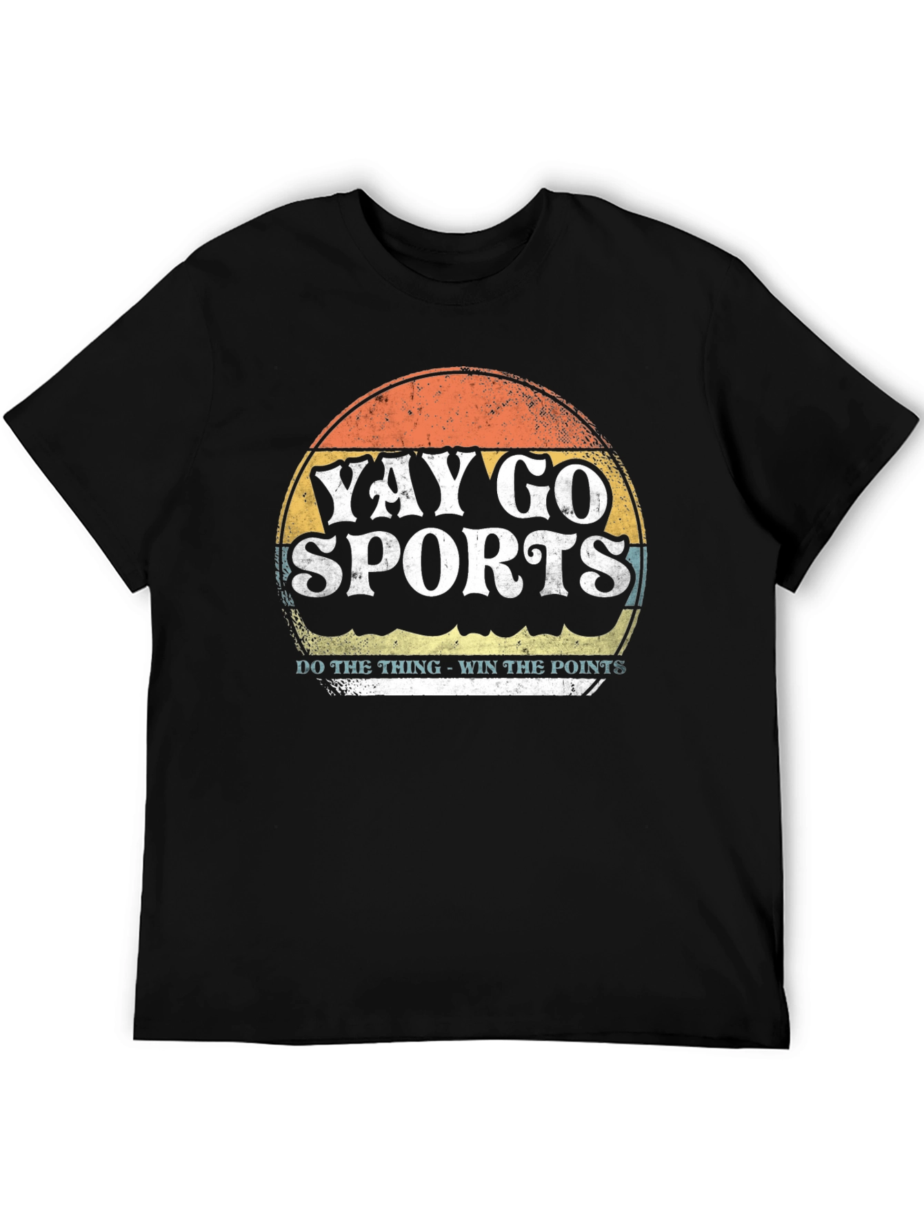 Black Yay Go Sports Tee - Retro Style Graphic T-Shirt view 5