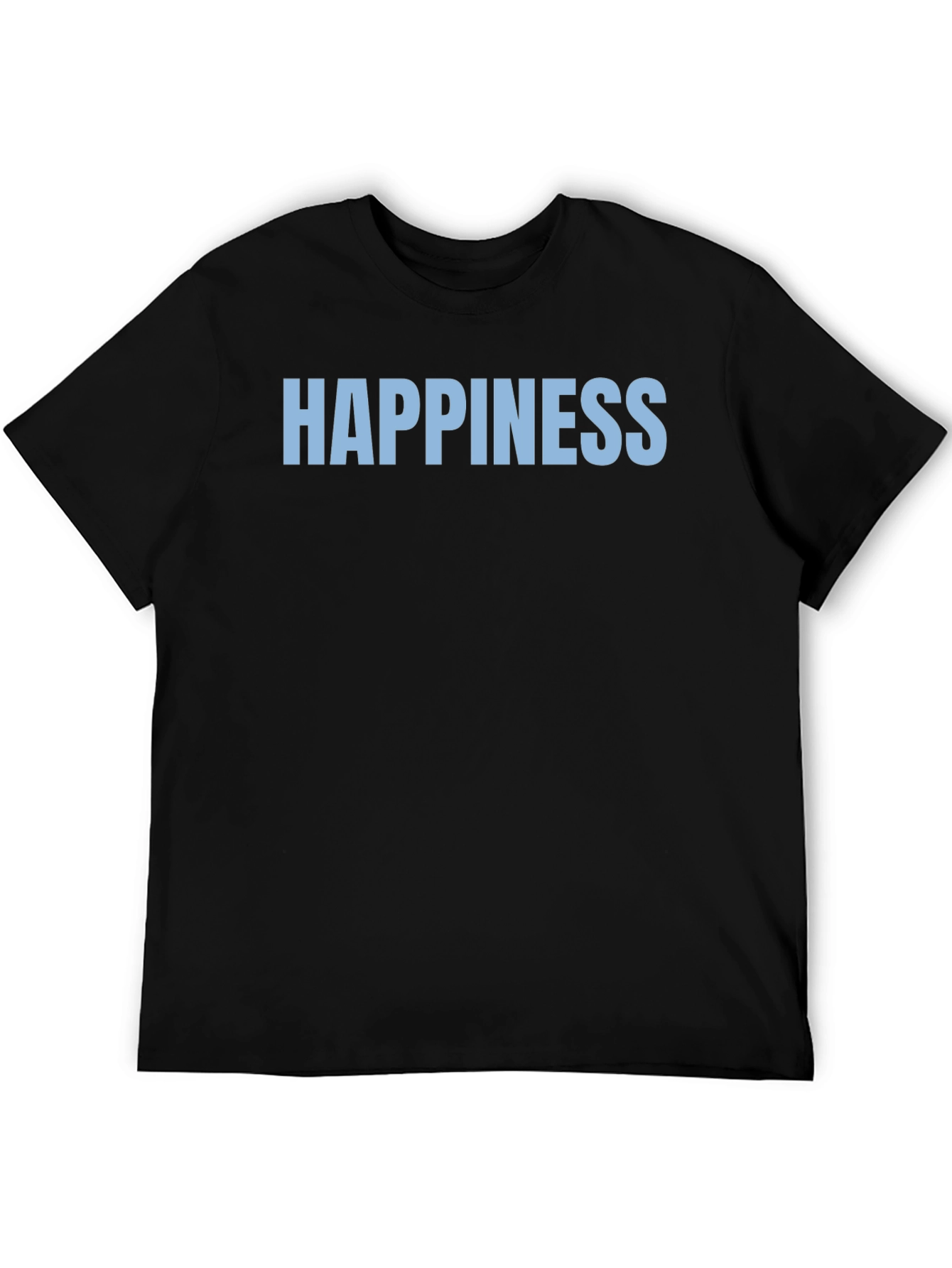 Black Happiness Graphic Tee - Black Casual T-Shirt view 5