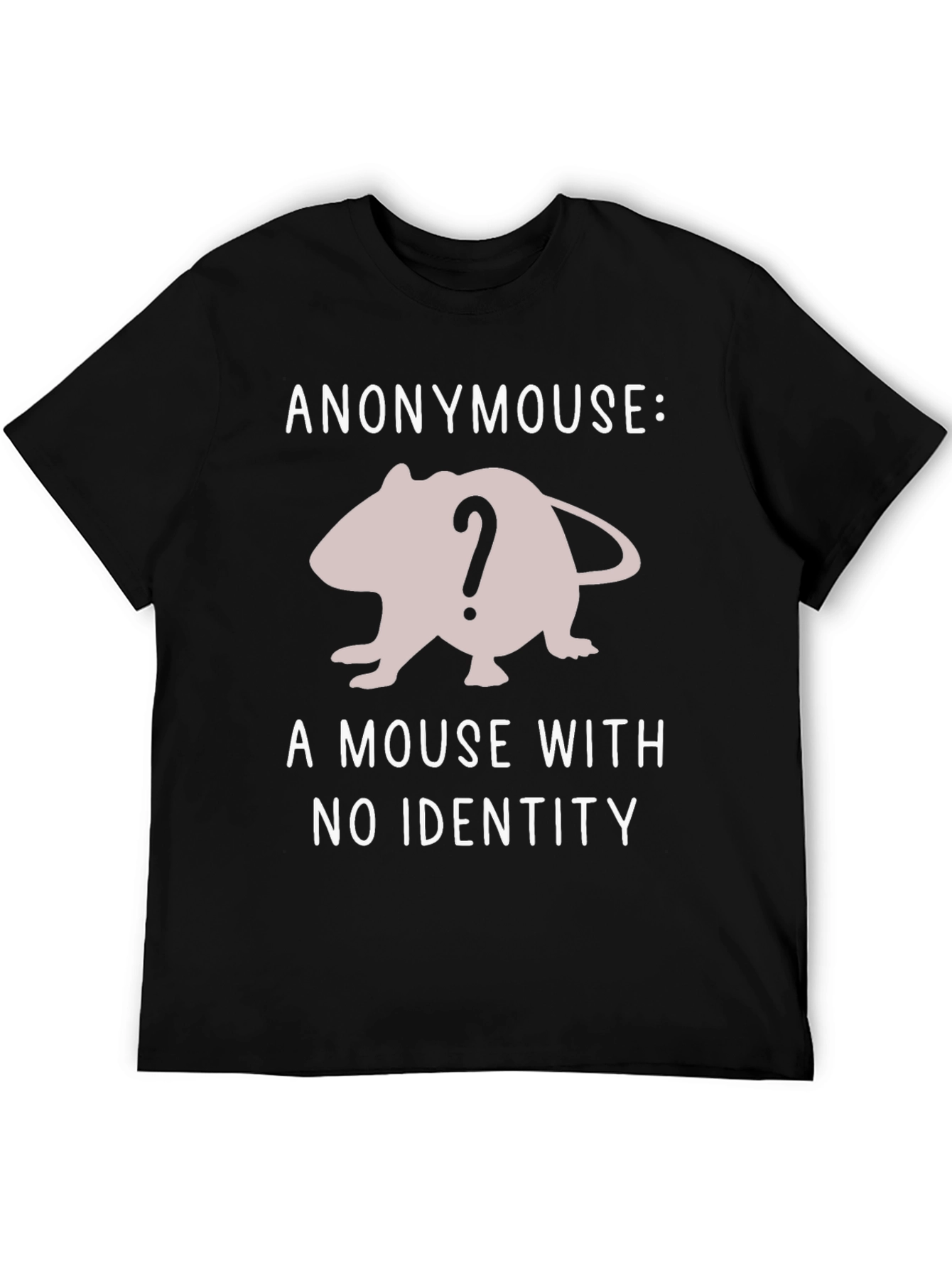 Black Anonymouse T-Shirt - A Mouse With No Identity view 5