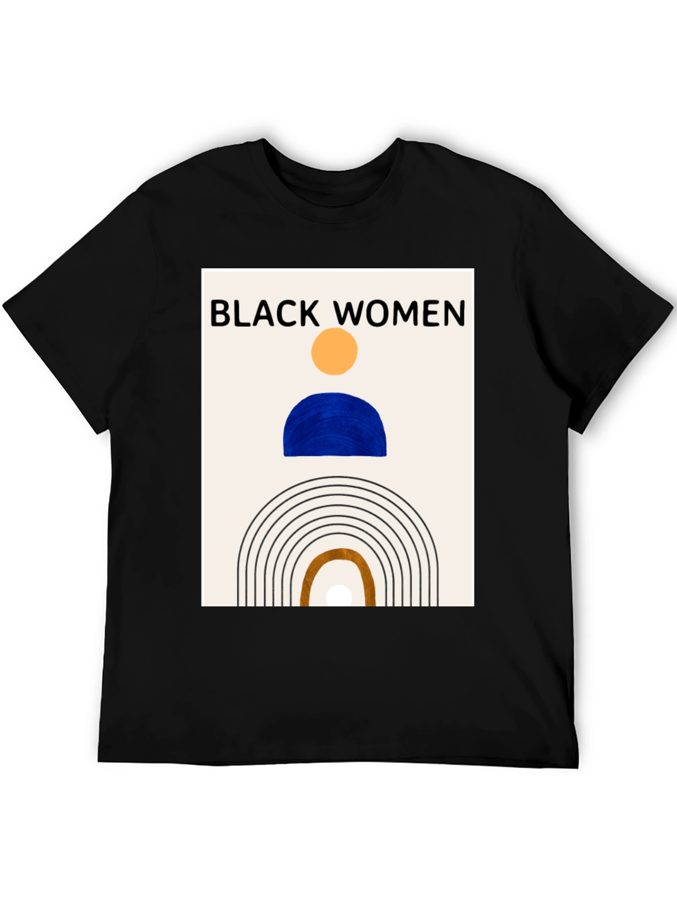 Black Black Women Graphic Tee - Modern Art T-Shirt view 5