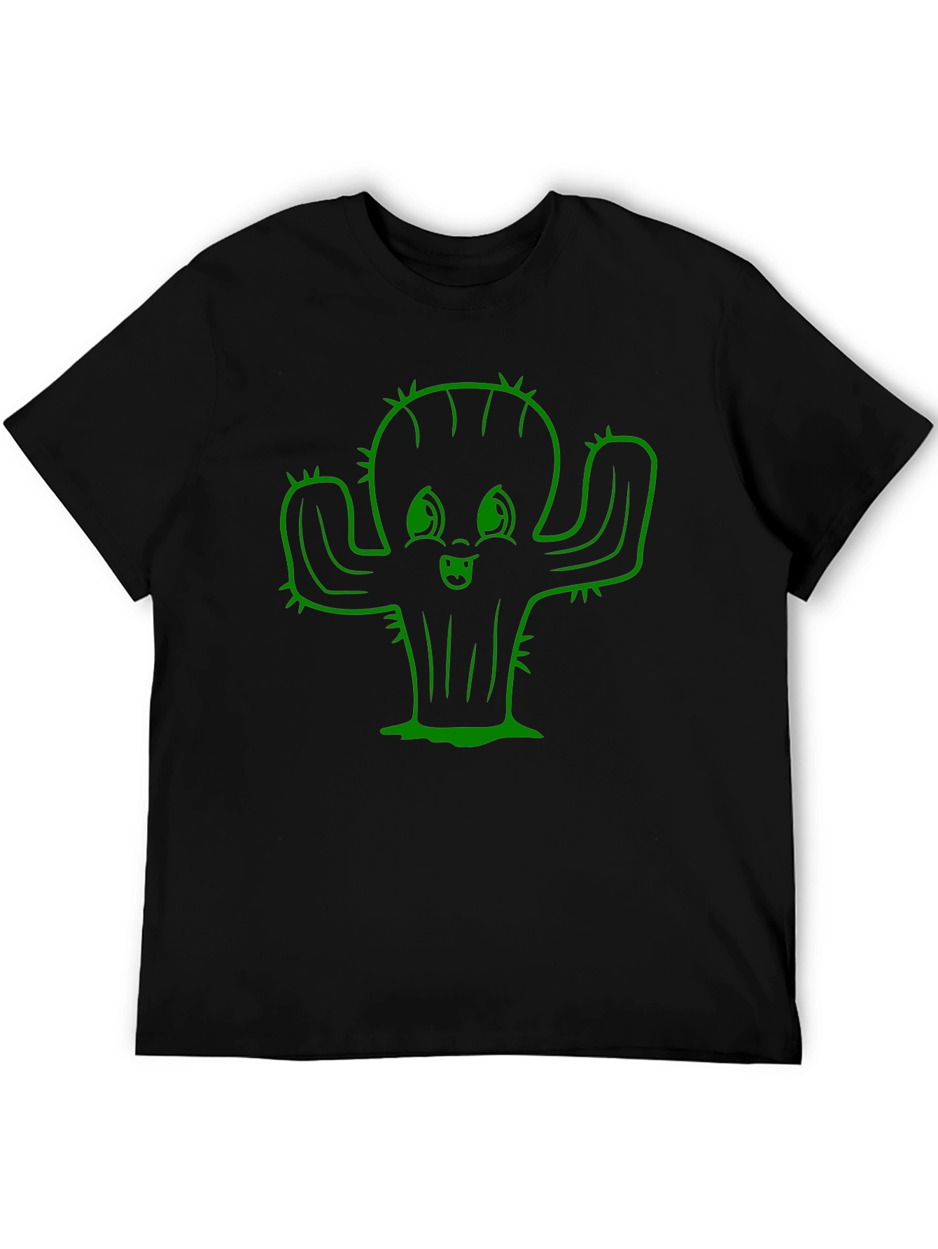 Black Cute Cactus Graphic Tee - Soft Cotton Blend view 5