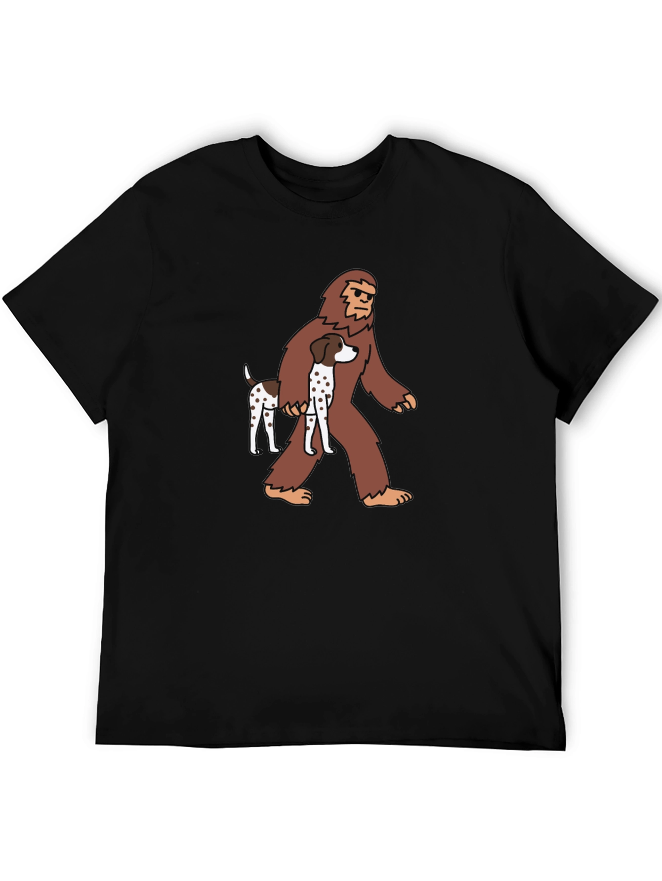 Black Bigfoot Dog T-Shirt Black Novelty Tee view 5