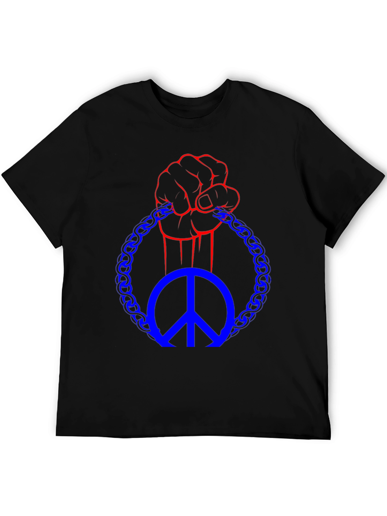 Black Peace Fist T-Shirt - Black Graphic Tee view 5