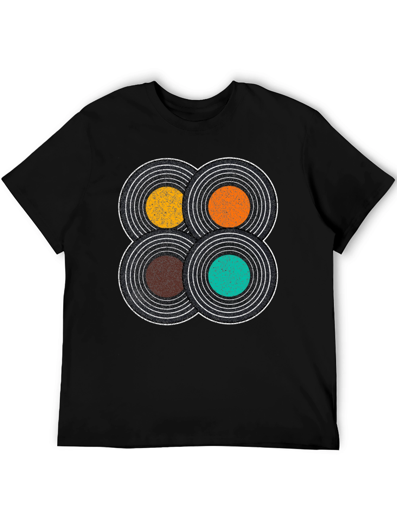 Black Retro Record T-Shirt: Vintage Vinyl Design Tee view 5