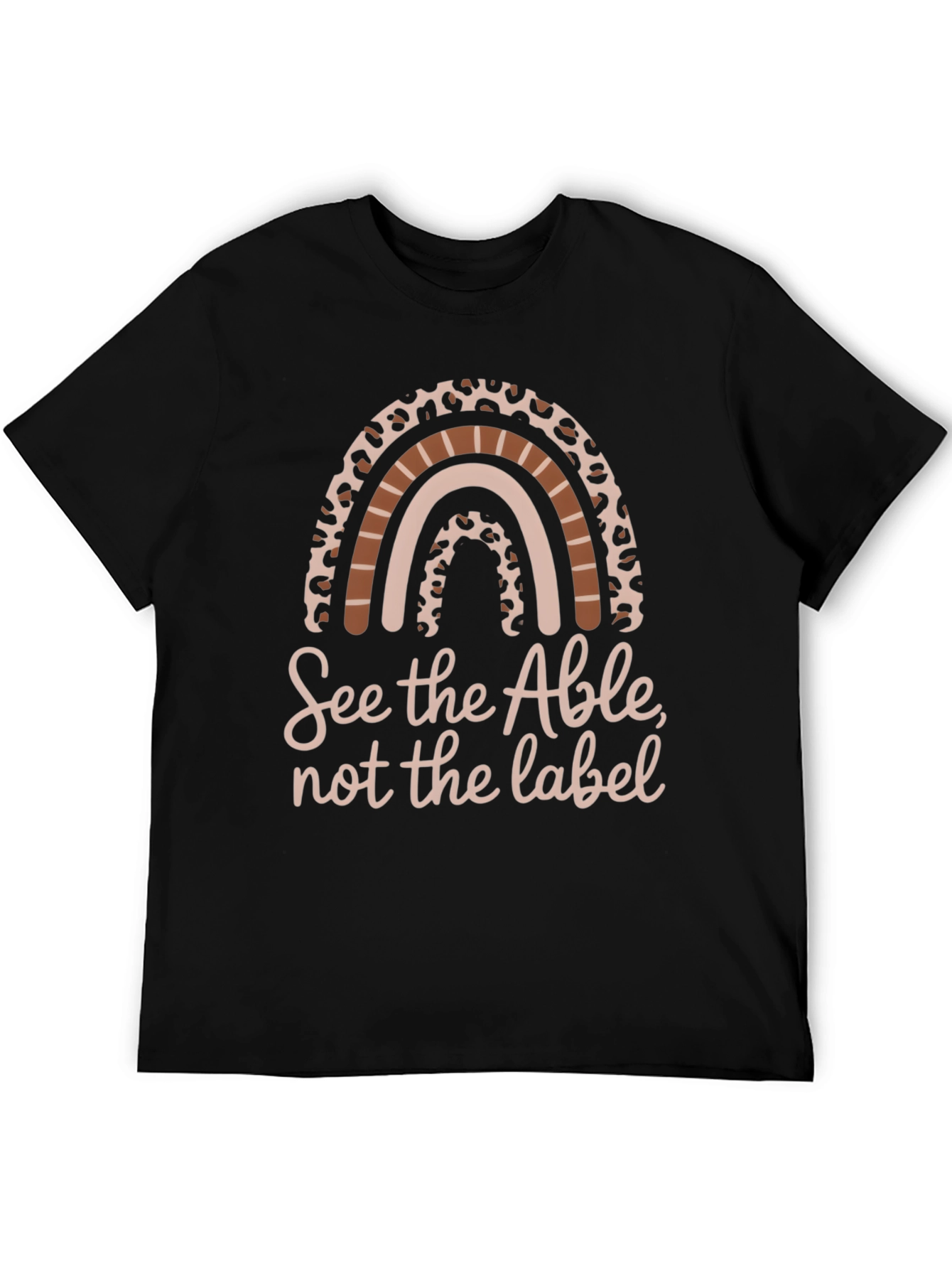 Black See The Able T-Shirt - Inspirational Rainbow Graphic Tee view 5