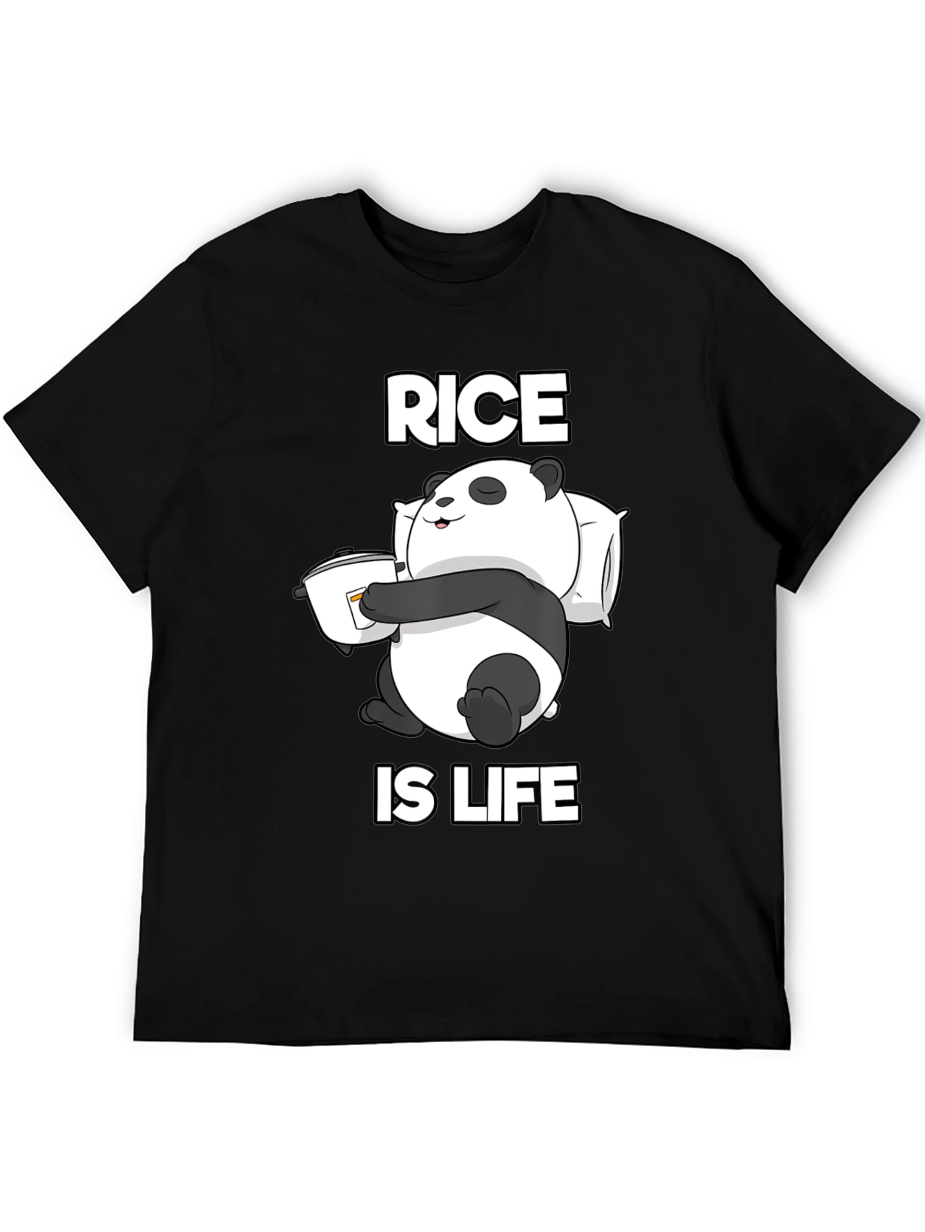 Black Rice is Life Panda T-Shirt - Funny Foodie Tee view 5