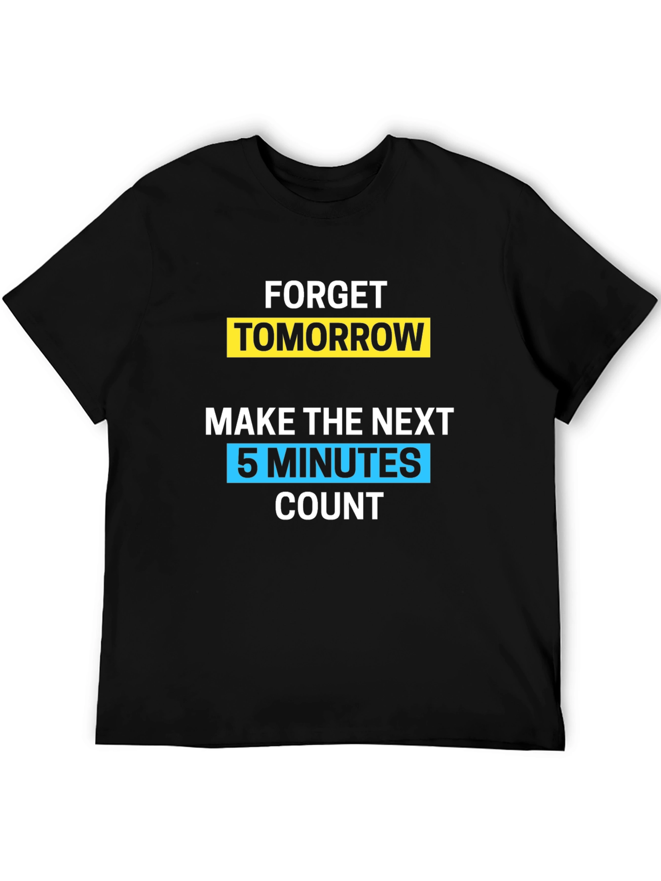 Black Forget Tomorrow Graphic Tee - Black Cotton T-Shirt view 5
