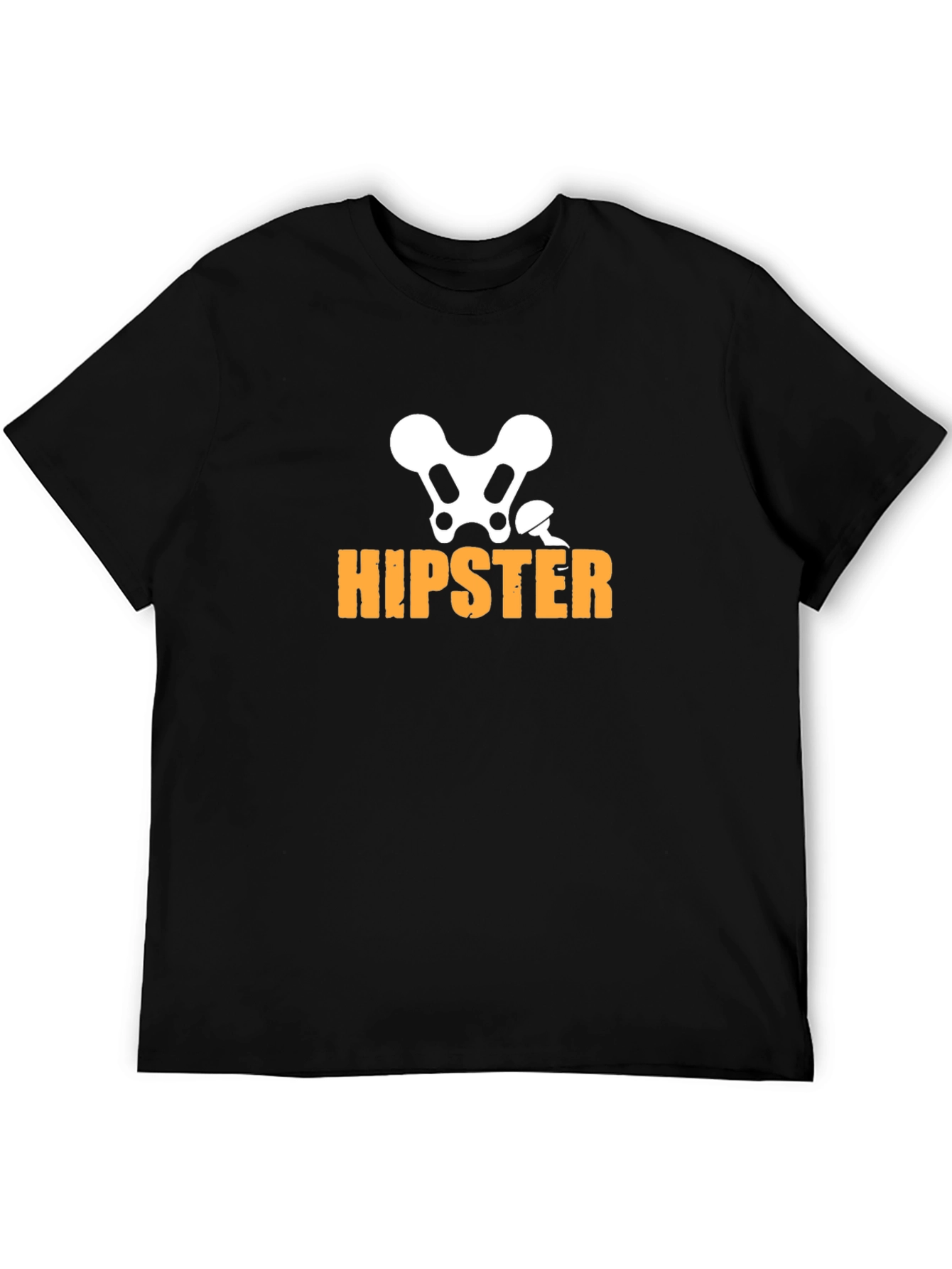 Black Hipster Skeleton Graphic T-Shirt - Funny & Stylish view 5