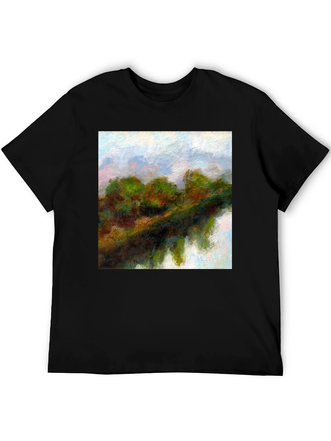 Black Abstract Landscape Graphic Tee view 5