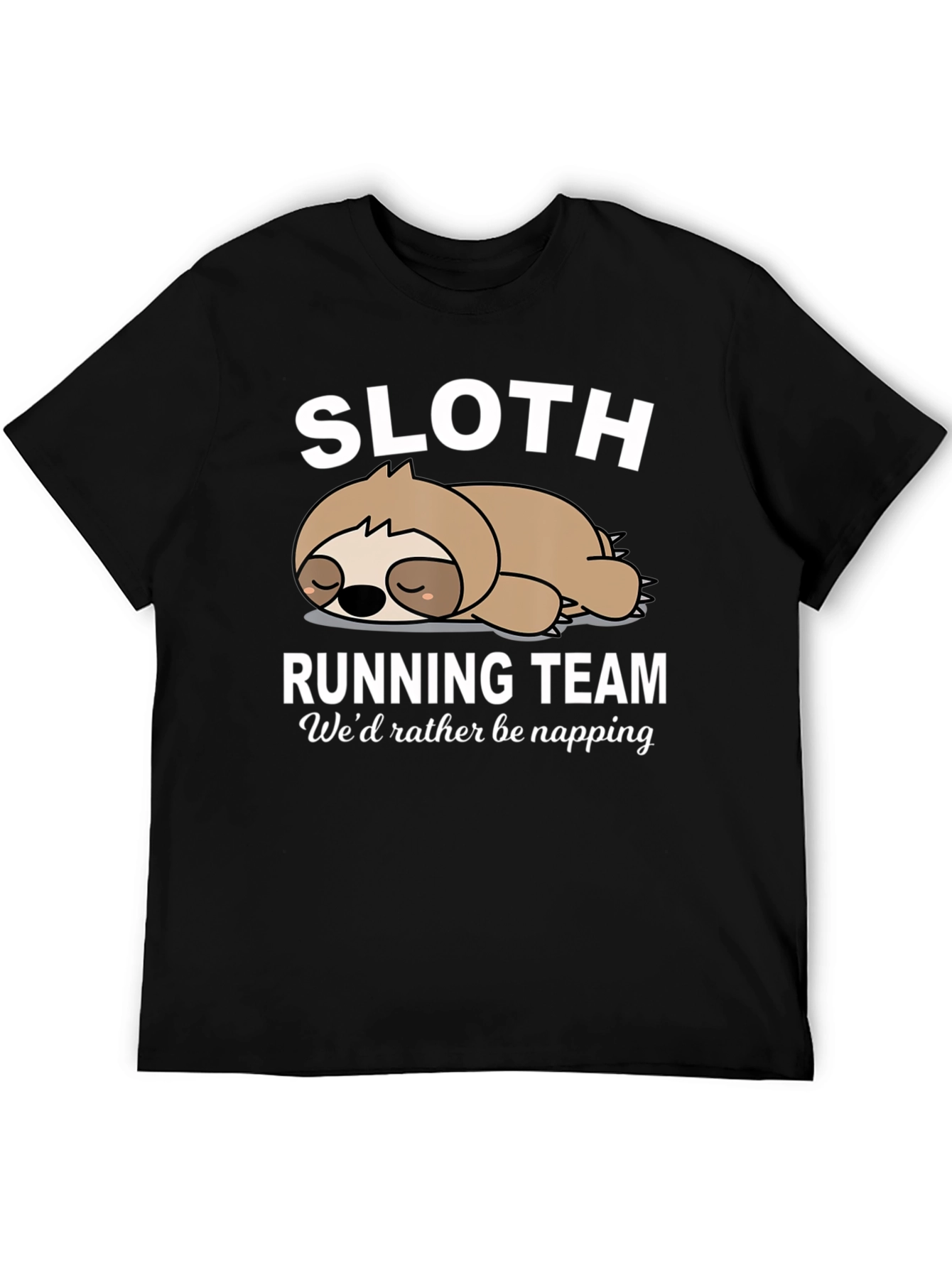 Black Sloth Running Team Funny Graphic T-Shirt view 5